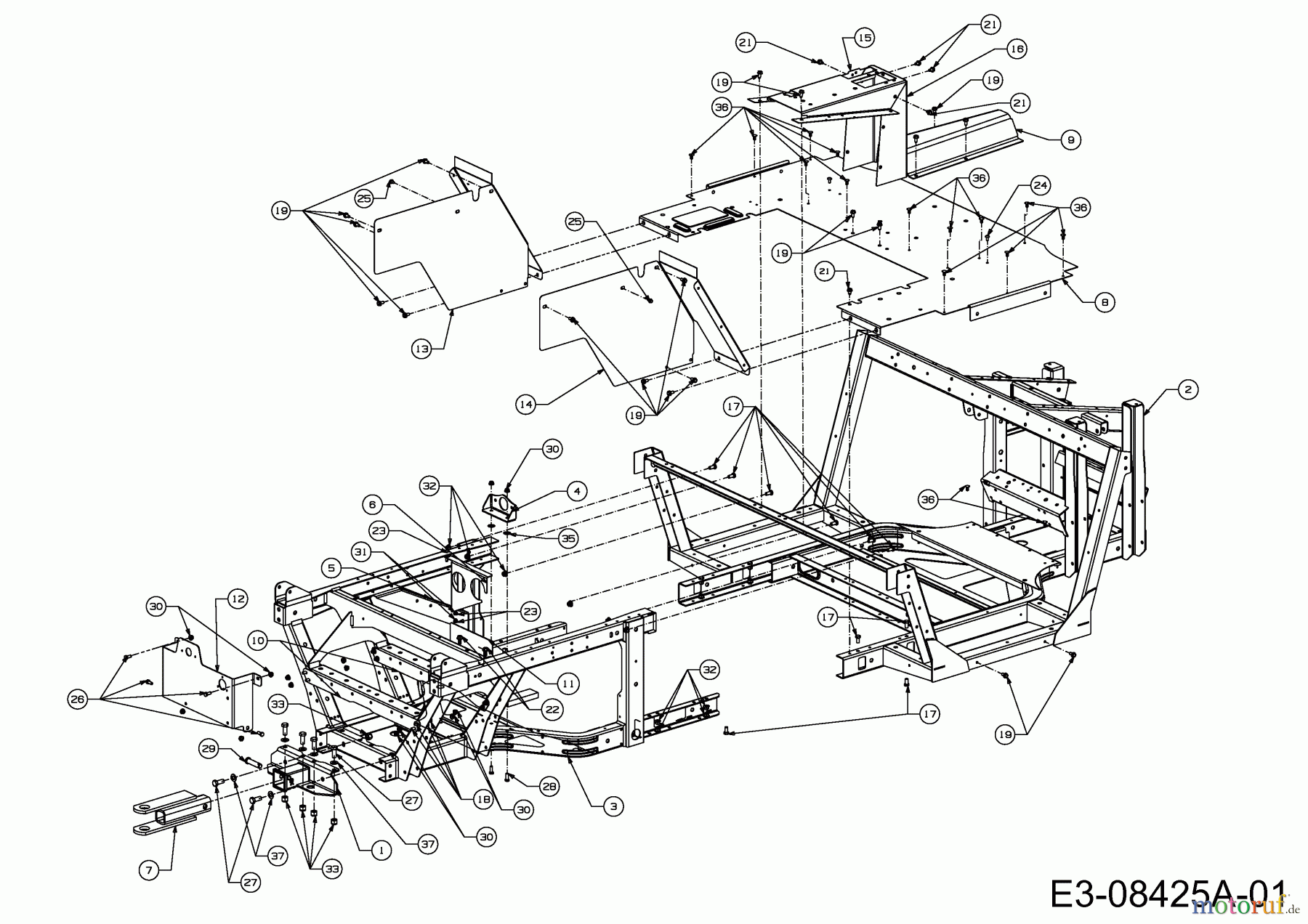Massey Ferguson Utility Vehicle MF 20 MD 37AK468D695 (2017) Anhängekupplung hinten, Rahmen