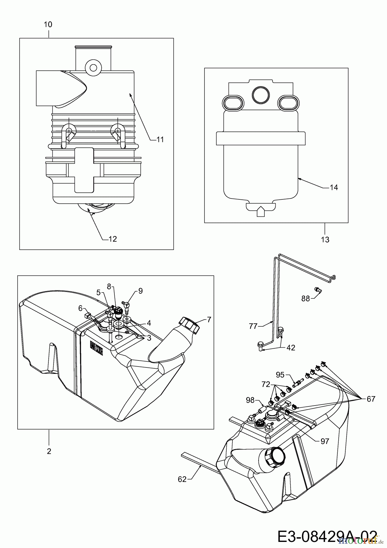  Massey Ferguson Utility Vehicle MF 20 MD 37AK468D695  (2013) Kraftstoffilter, Luftfilter, Tank