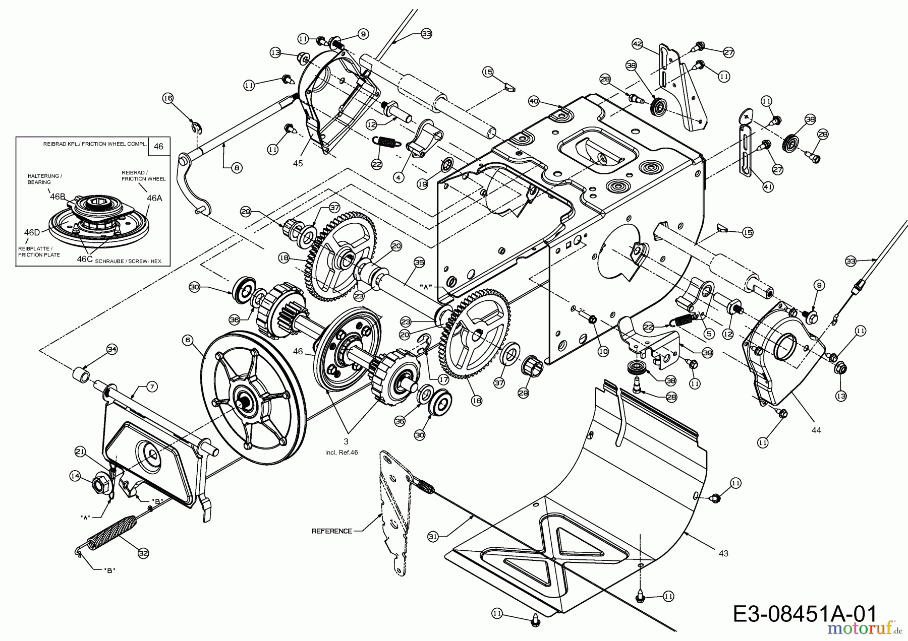 MTD Schneefräsen Optima ME 66 T 31AY74T3678 (2014) Fahrantrieb