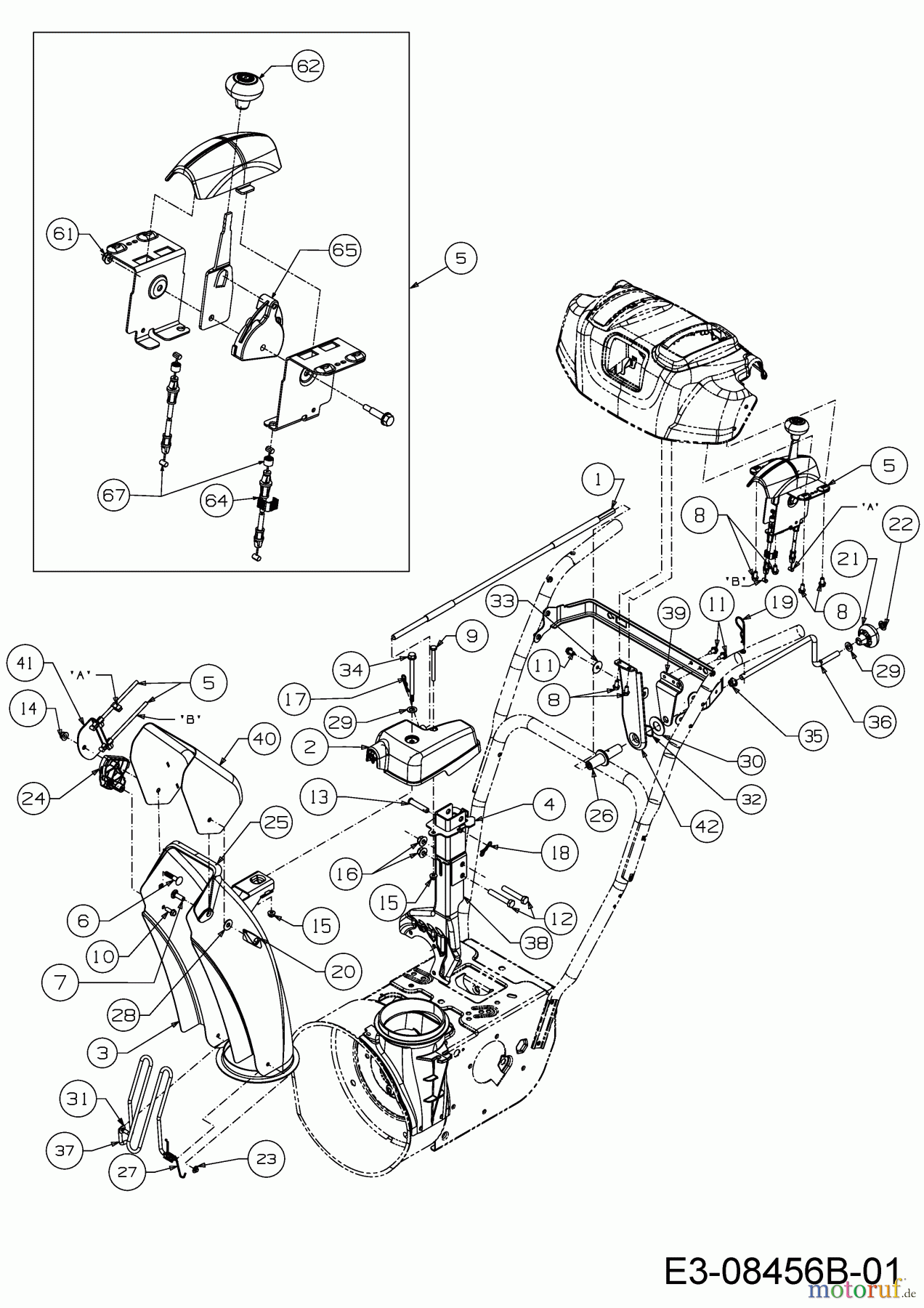 Cub Cadet Schneefräsen 730 HD TDE 31AY77KZ603 (2015) Auswurfschacht, Joystick