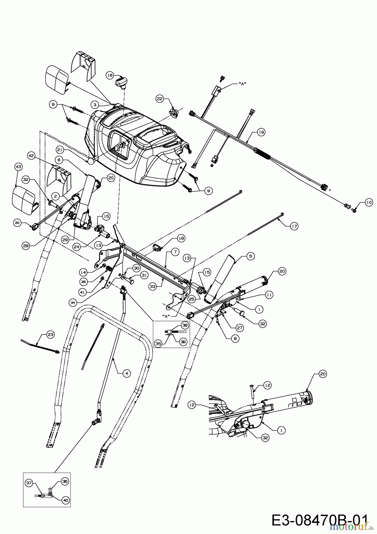  Cub Cadet Schneefräsen 528 HD SWE 31AY55KY603  (2015) Armaturenbrett, Schalthebel