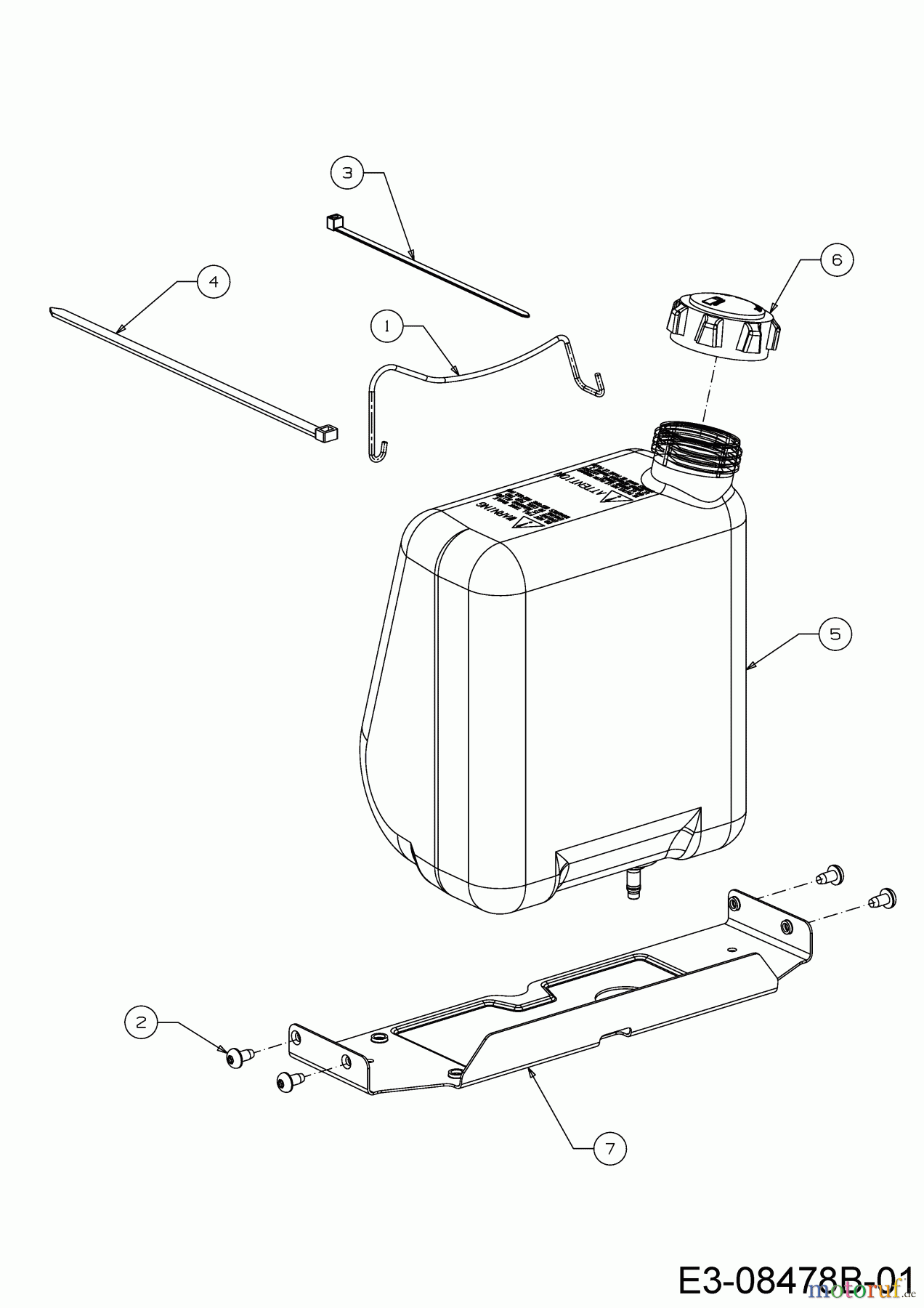 MTD Rasentraktoren 17.5/42 13AN775S308 (2018) Batteriehalter, Tank
