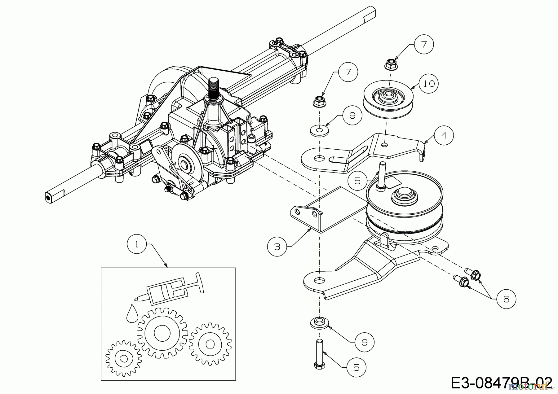 MTD Rasentraktoren 17.5/42 13AN775S308 (2018) Getriebeträger, Halter Spannrolle