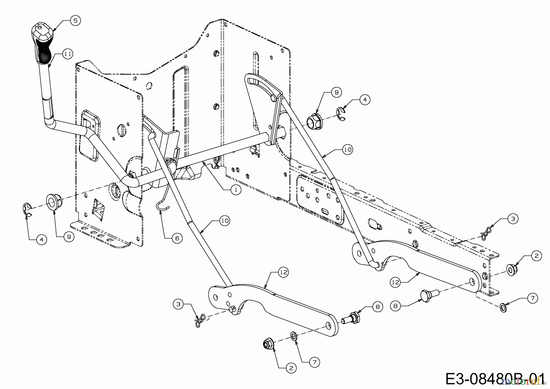 MTD Rasentraktoren 22/46 13AT77KT308 (2014) Mähwerksaushebung