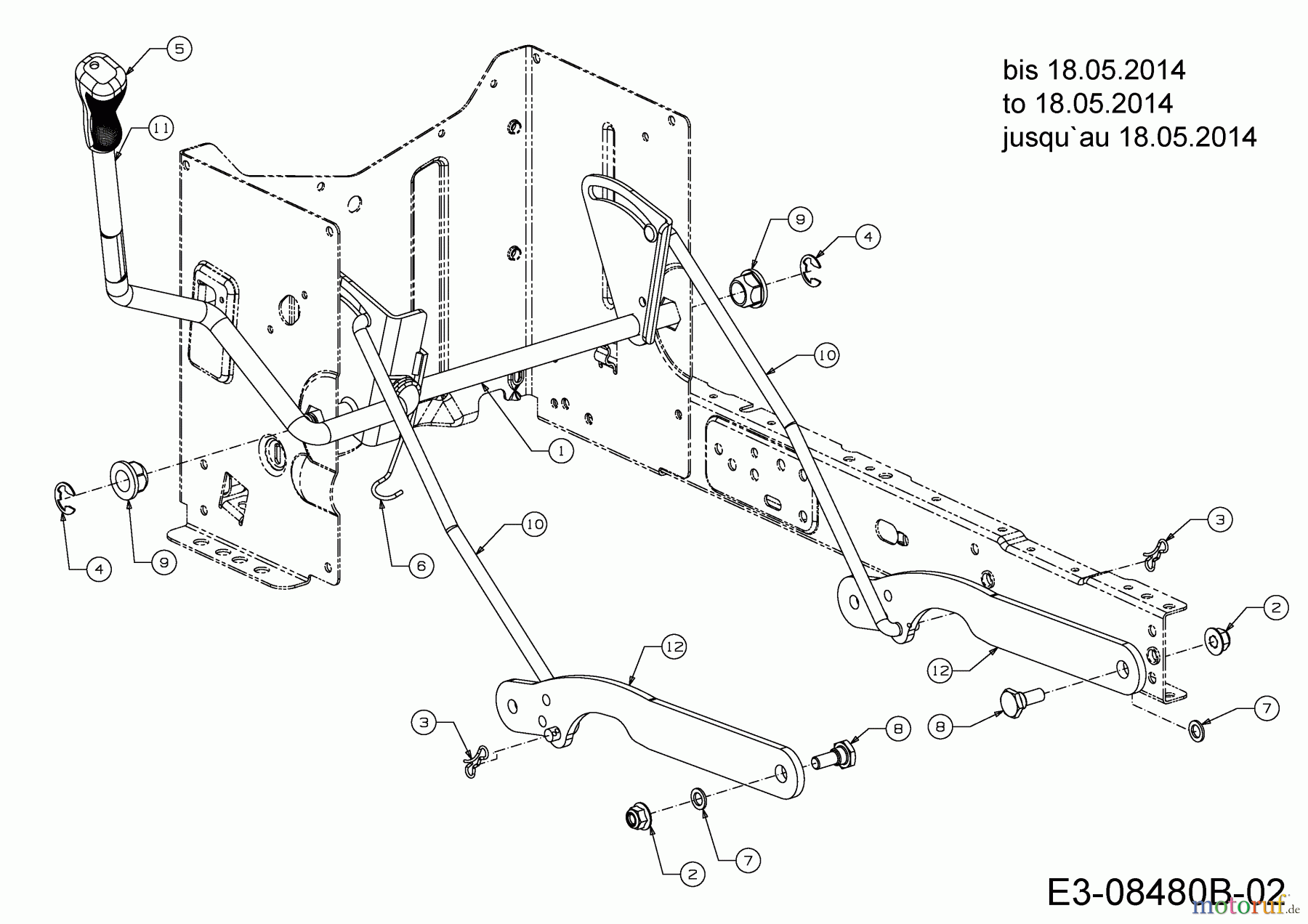  Troy-Bilt Rasentraktoren Horse XP 46 13WX79KT066  (2014) Mähwerksaushebung bis 18.05.2014