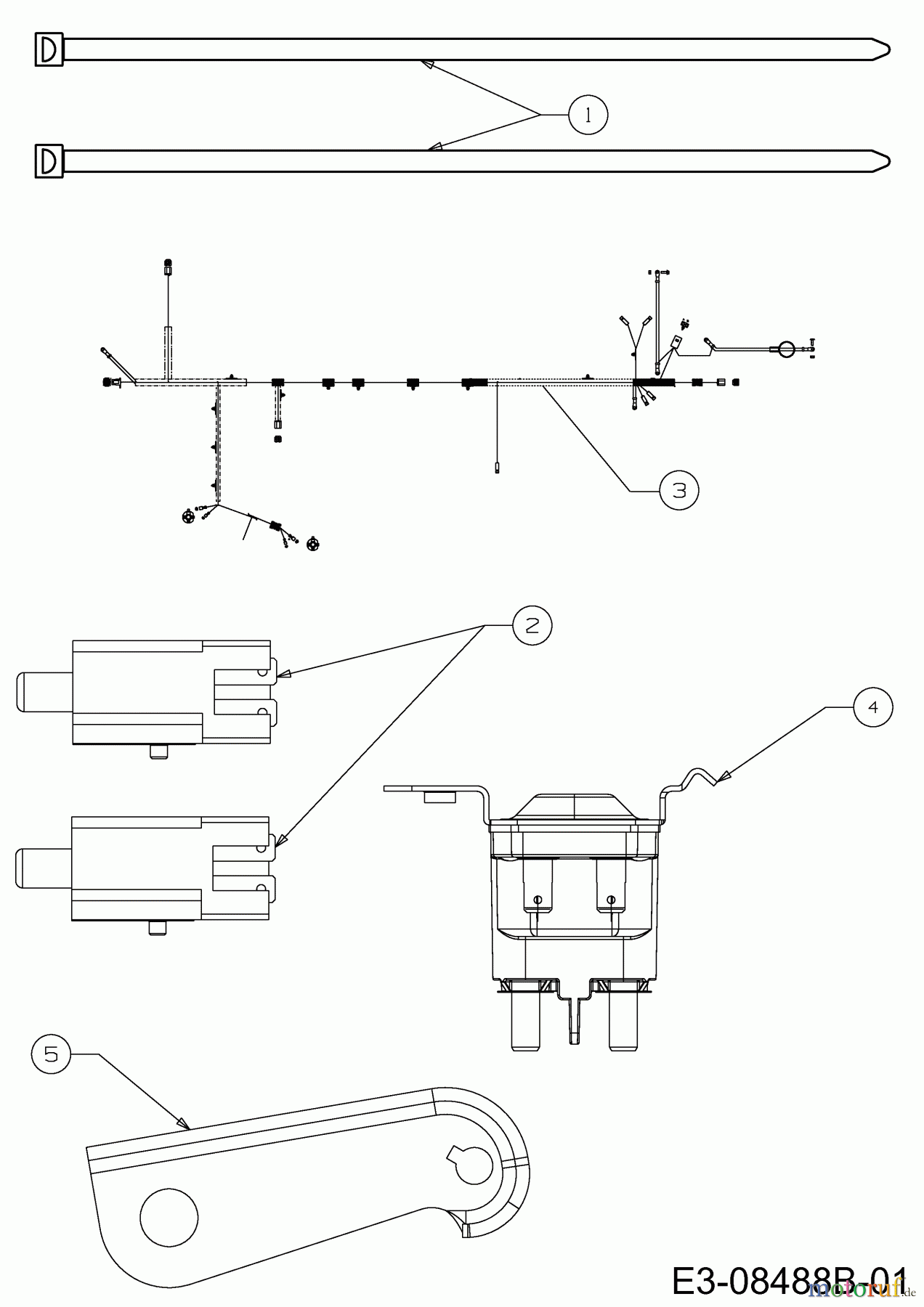 MTD Rasentraktoren Yard Machines 38 13A1762F329  (2014) Elektroteile