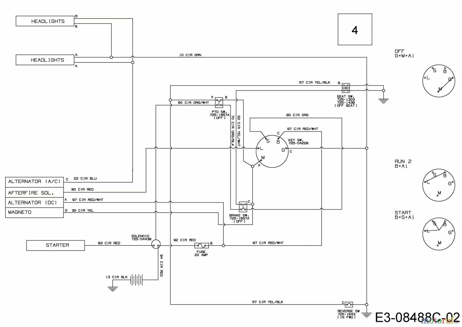 MTD Rasentraktoren 17.5/42 13AN775S308 (2018) Schaltplan