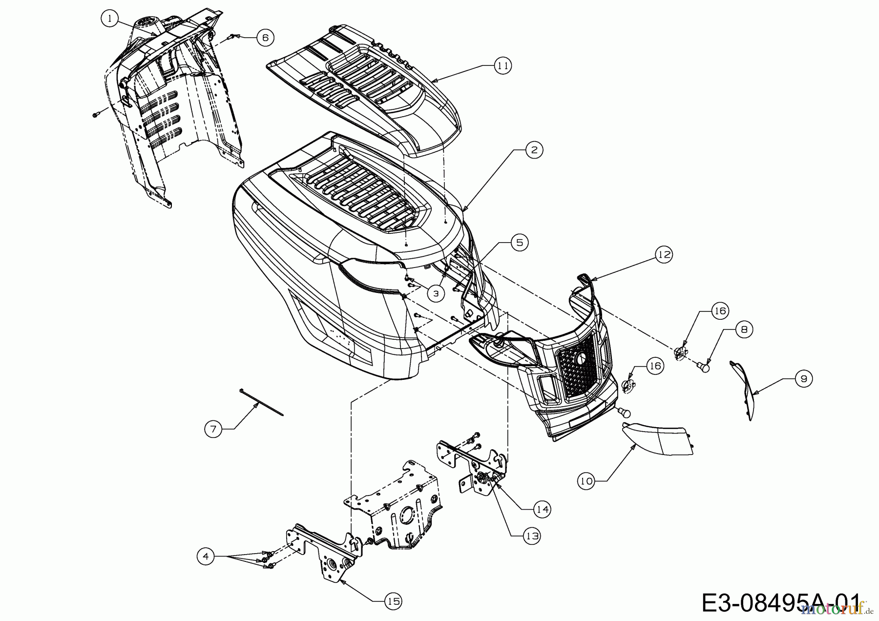 MTD Rasentraktoren 22/46 13AT77KT308  (2014) Motorhaube K-Style