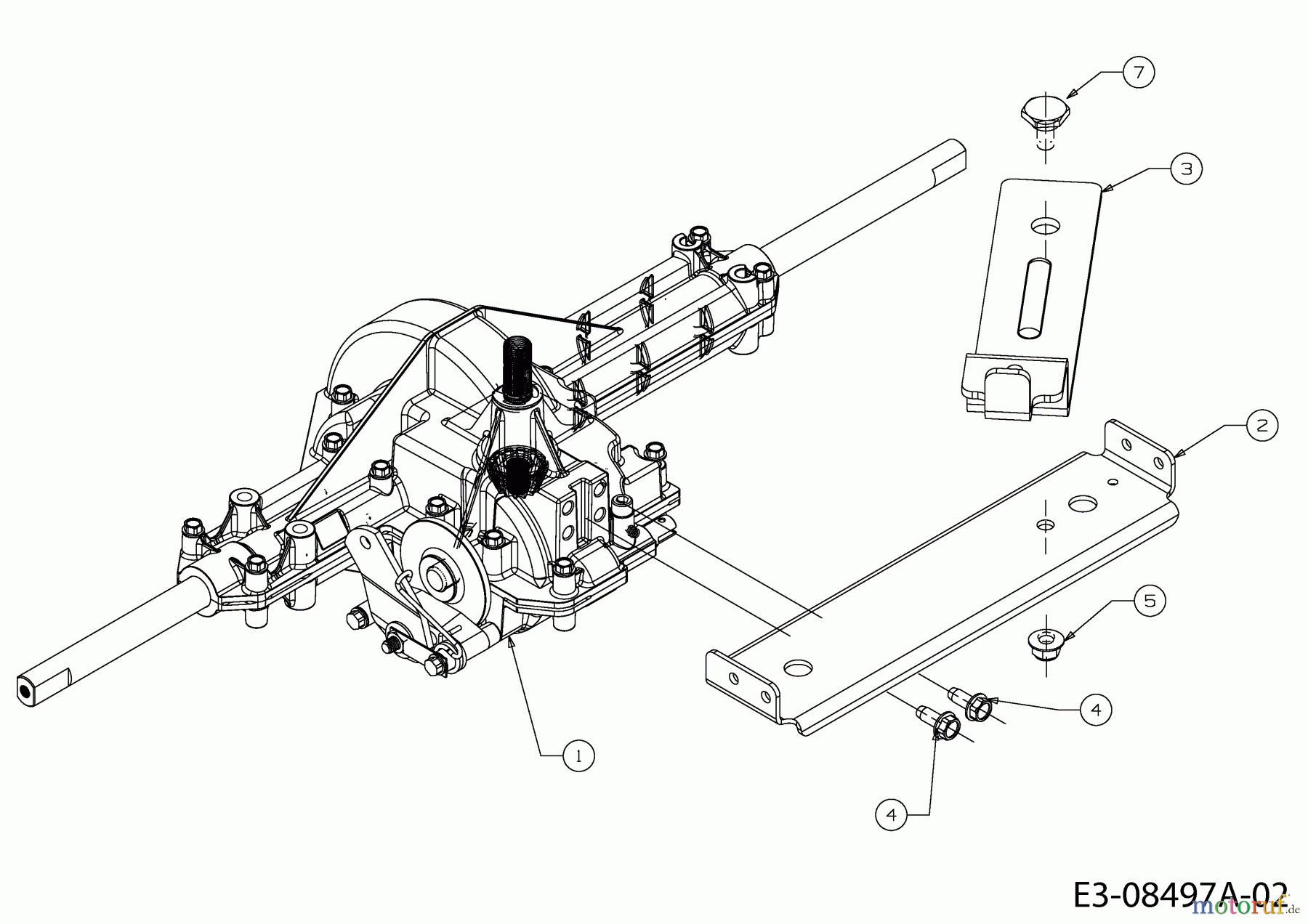 MTD Rasentraktoren 117/22 13AT785T306 (2013) Getriebe, Spannrollenarm, Variatorhalter