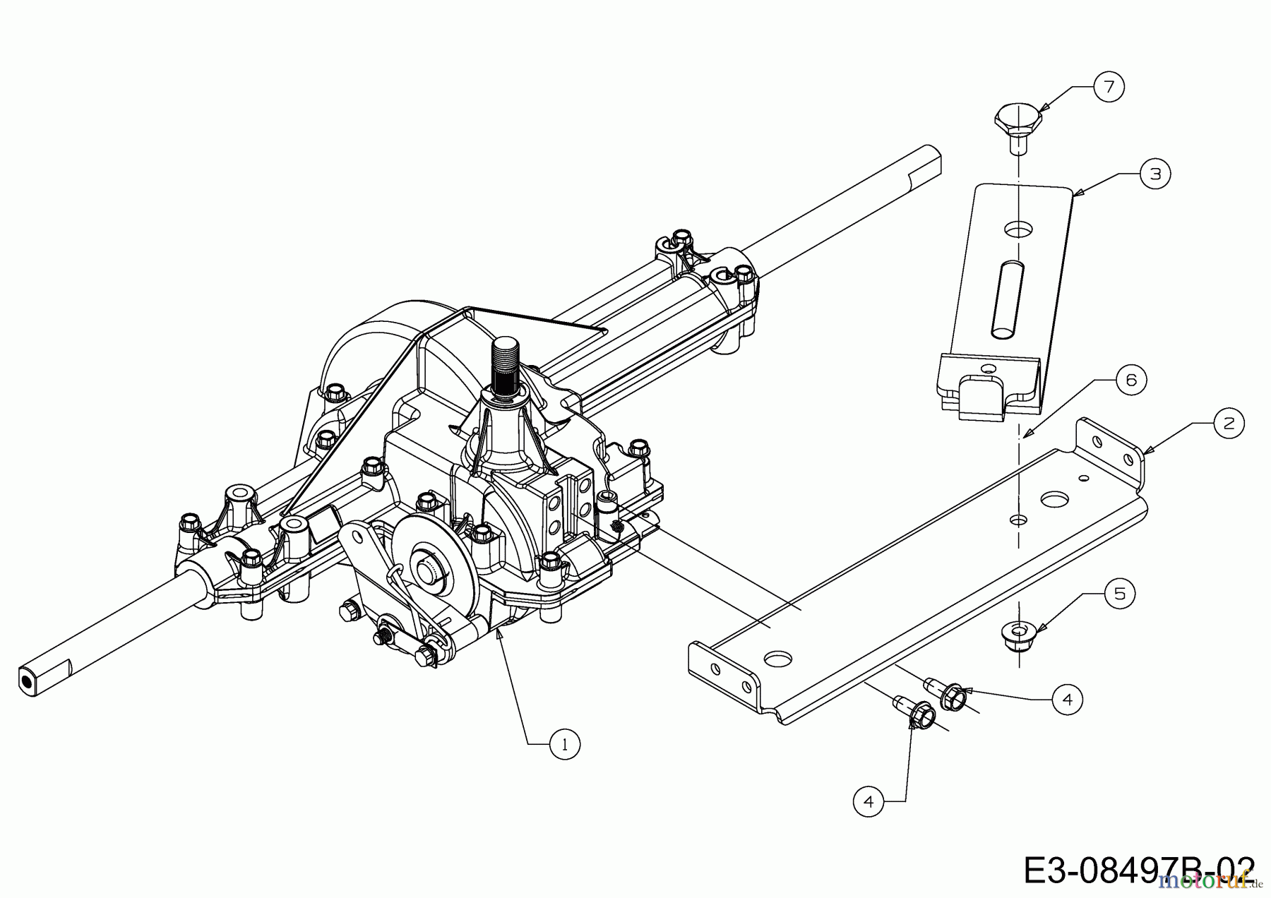  MTD Rasentraktoren Optima LG 155 13TM77KG678  (2014) Getriebe, Spannrollenarm, Variatorhalter