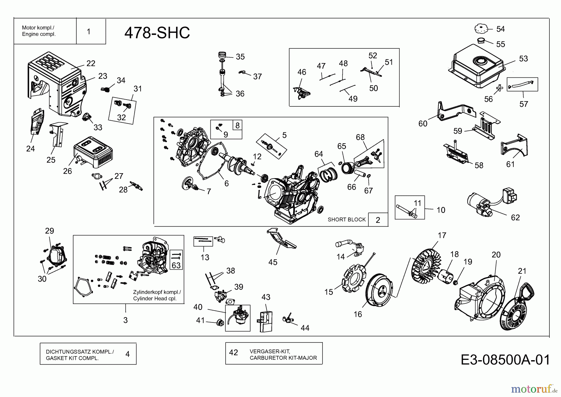 MTD-Motoren Horizontal 478-SHC 752Z478-SHC (2015) Motor