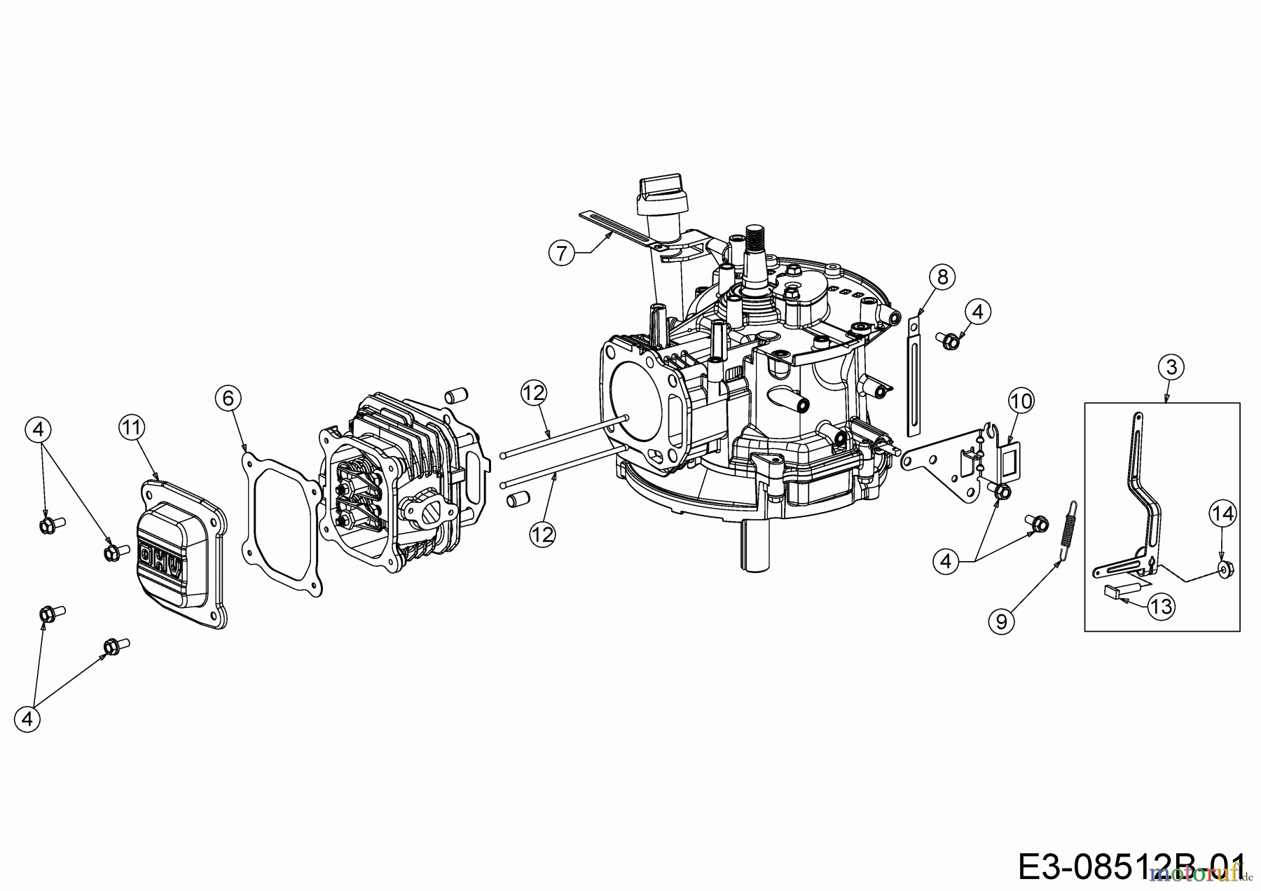 MTD-Motoren Vertikal 5X65RH 752Z5X65RH (2016) Reglerhebel, Ventildeckel
