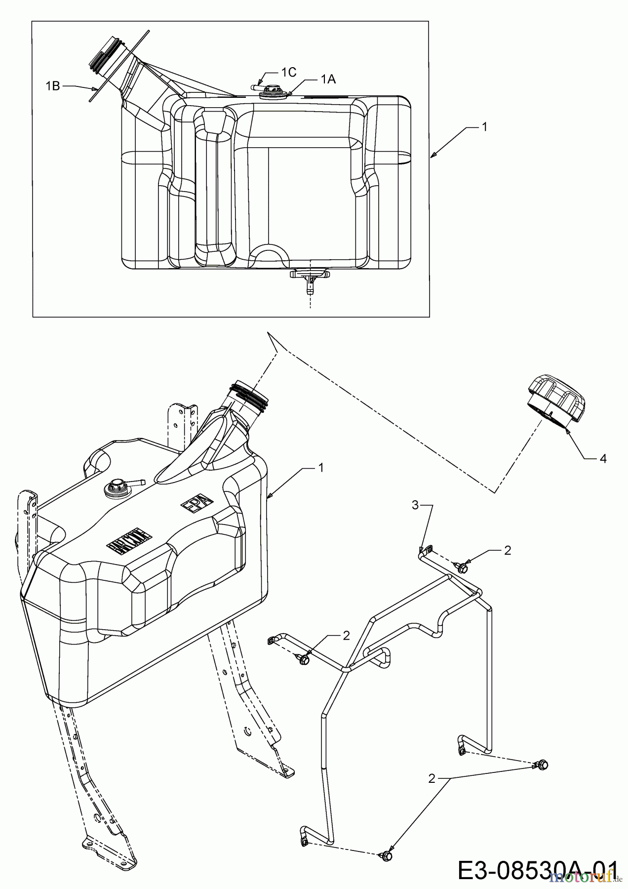 Cub Cadet Rasentraktoren LTX 1045 13WX91AT010 (2013) Tank