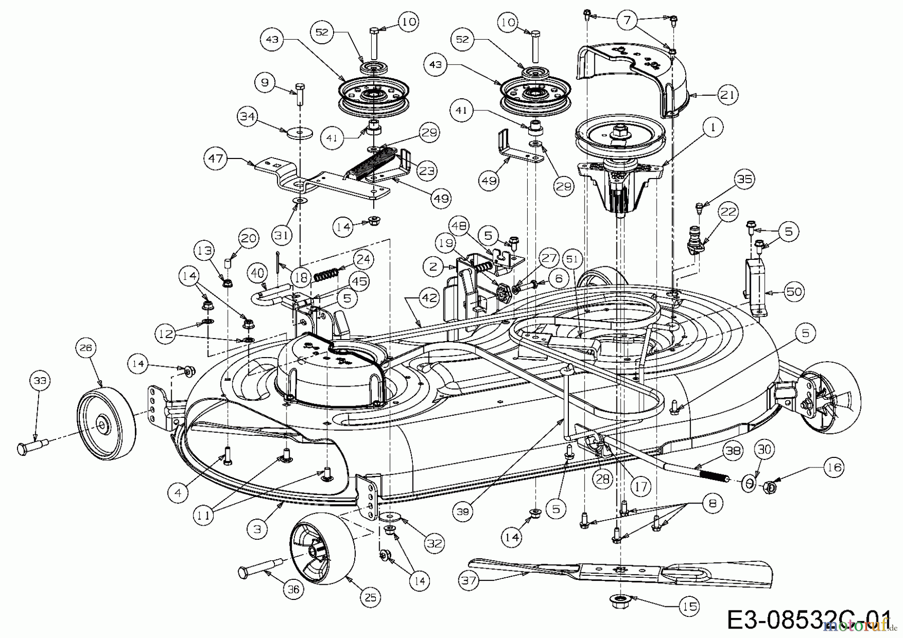 WOLF-Garten Expert Rasentraktoren Expert 107.200 H 13AP93WS350 (2015) Mähwerk S (42