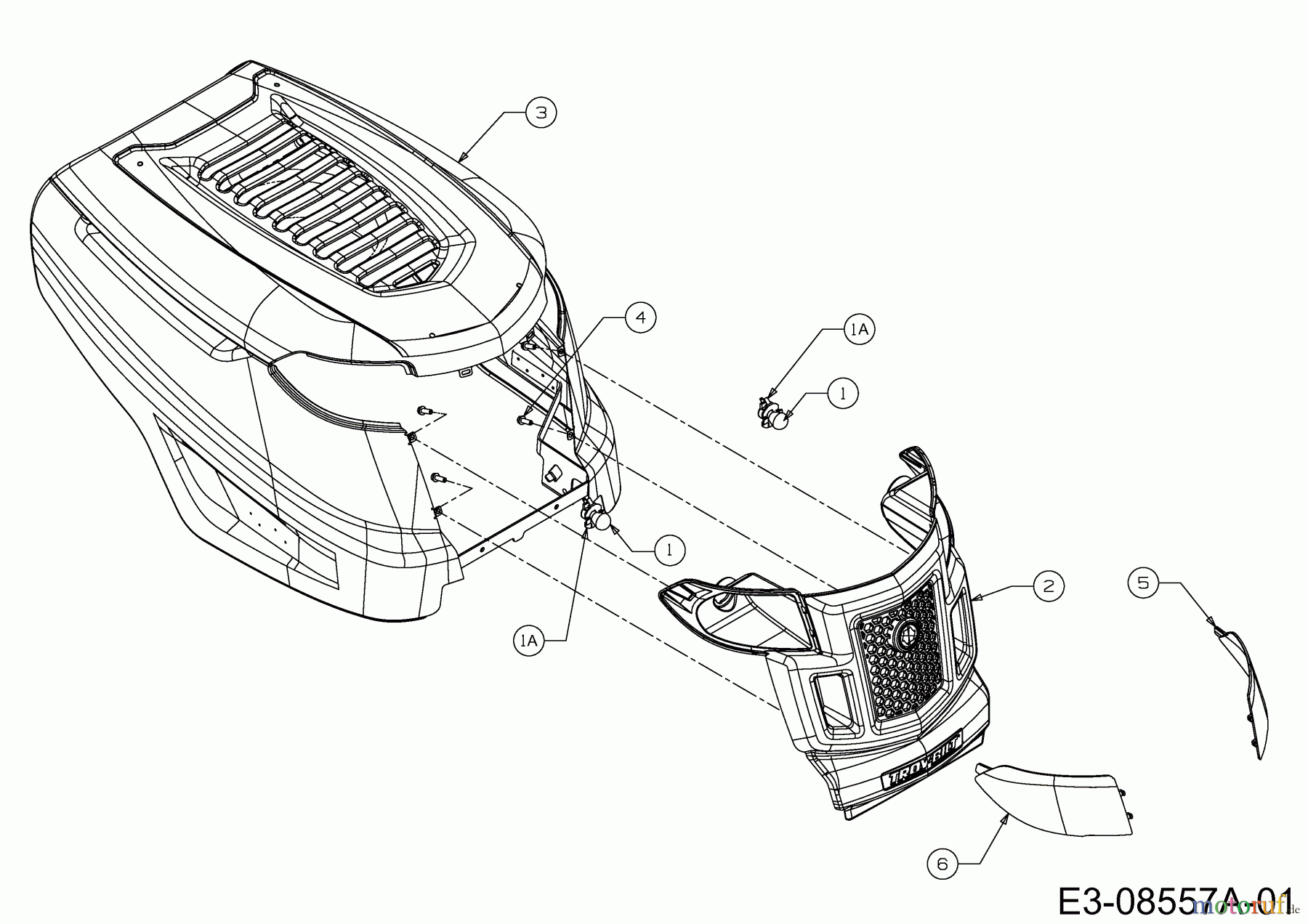  Troy-Bilt Rasentraktoren TB 4216 13AV90KS309  (2013) Motorhaube K-Style