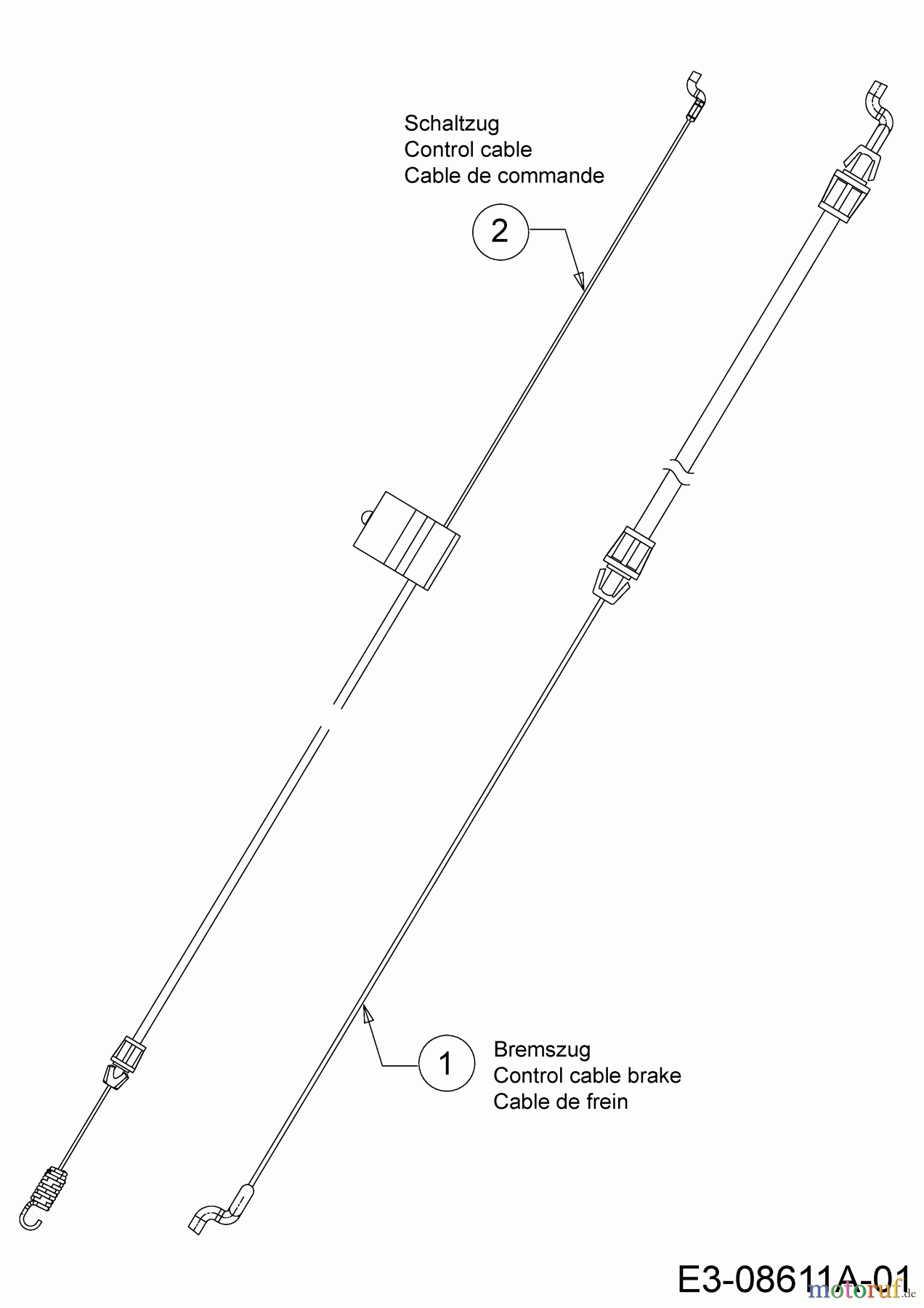 Wingart Motormäher mit Antrieb BR 1953 RA 12A-PH8R601 (2014) Bowdenzüge