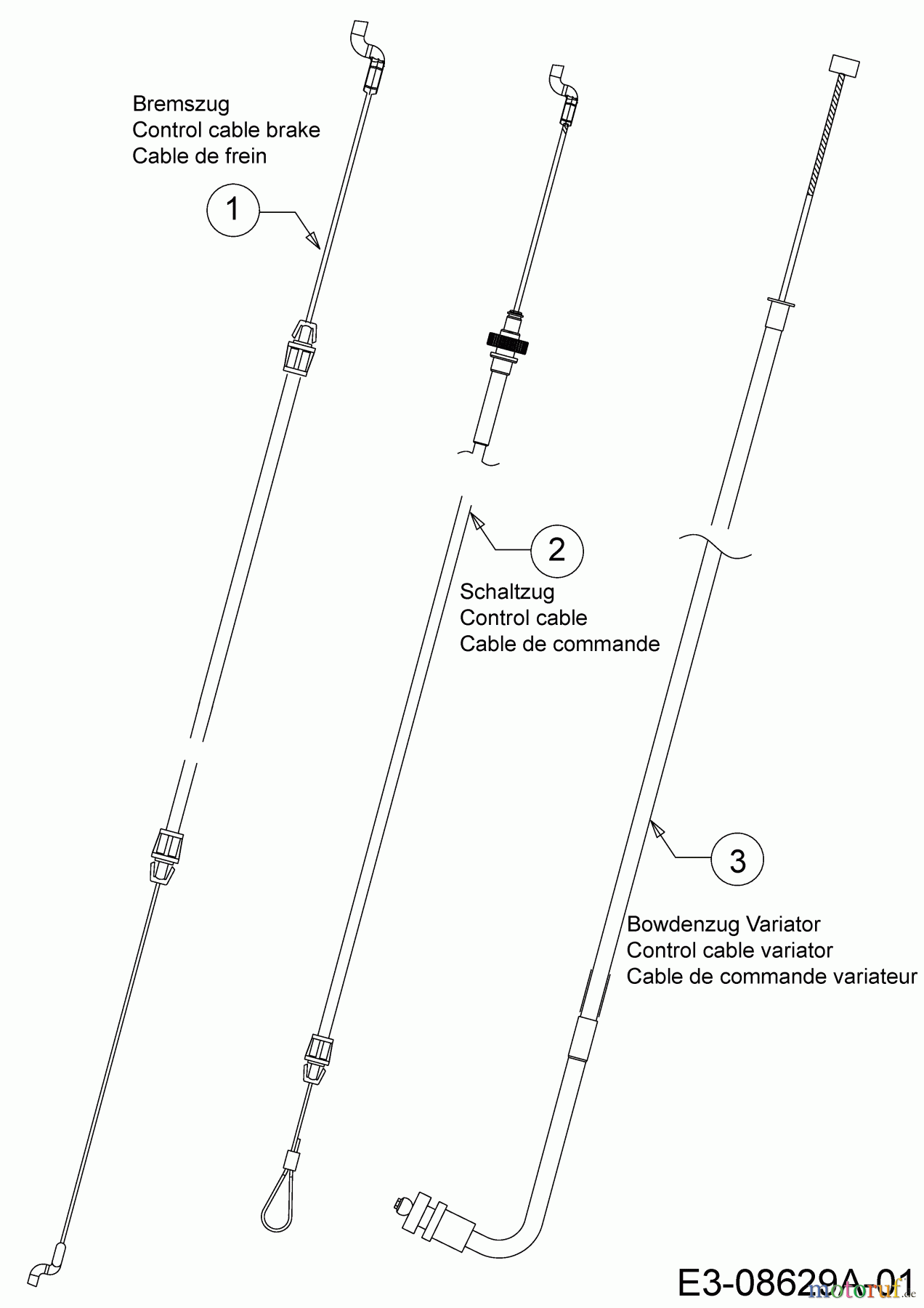 Cub Cadet Motormäher mit Antrieb CC 46 SPH HW 12AQTVAQ603 (2014) Bowdenzüge
