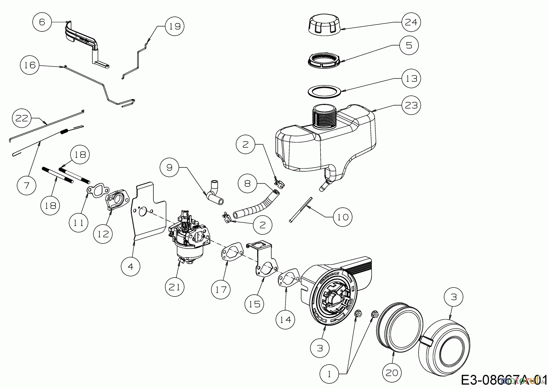  MTD-Motoren MTD vertikal 5 T 65 RH 752Z5T65RH  (2014) Regelung
