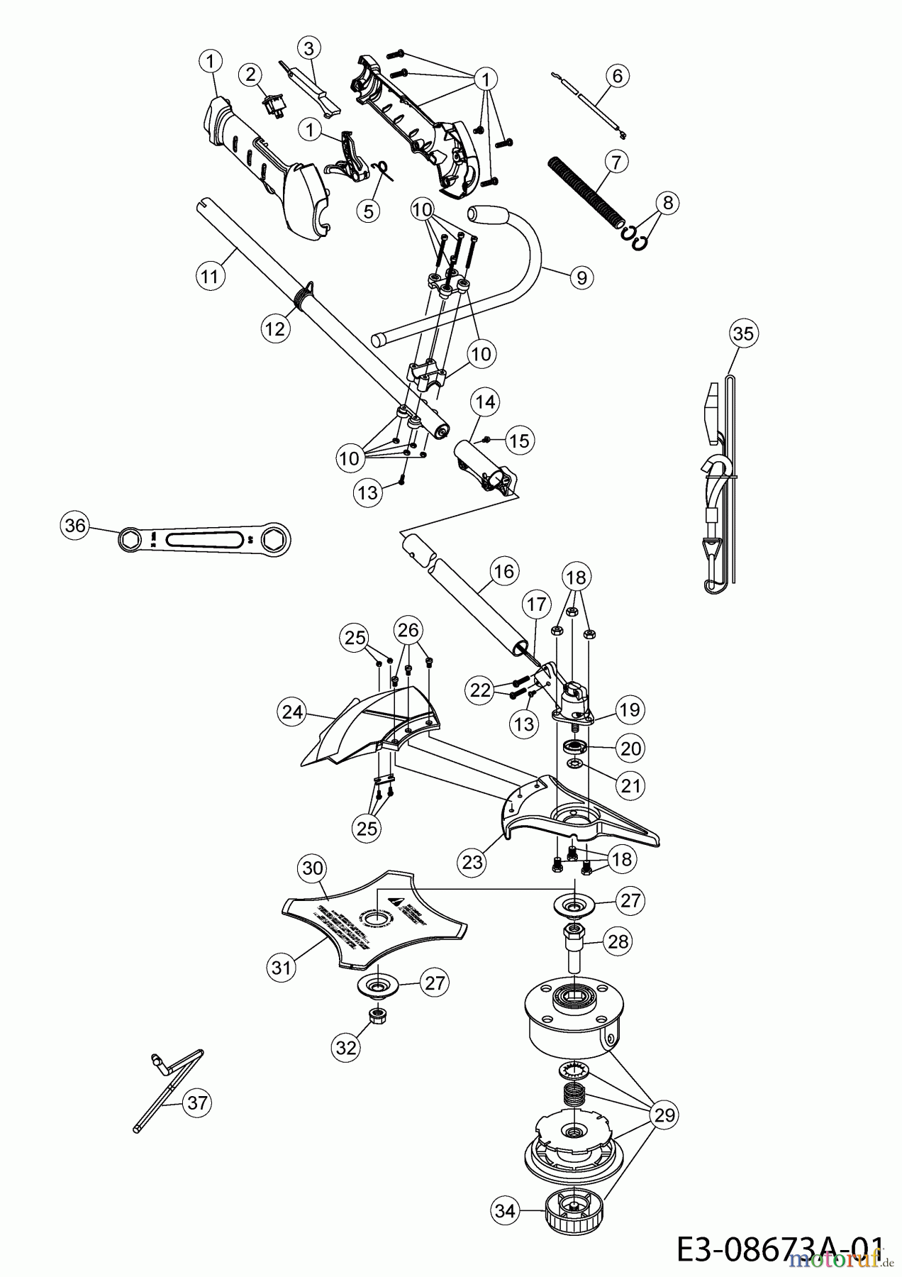  MTD Motorsensen 827 M 41AD7VBJ678  (2014) Grundgerät