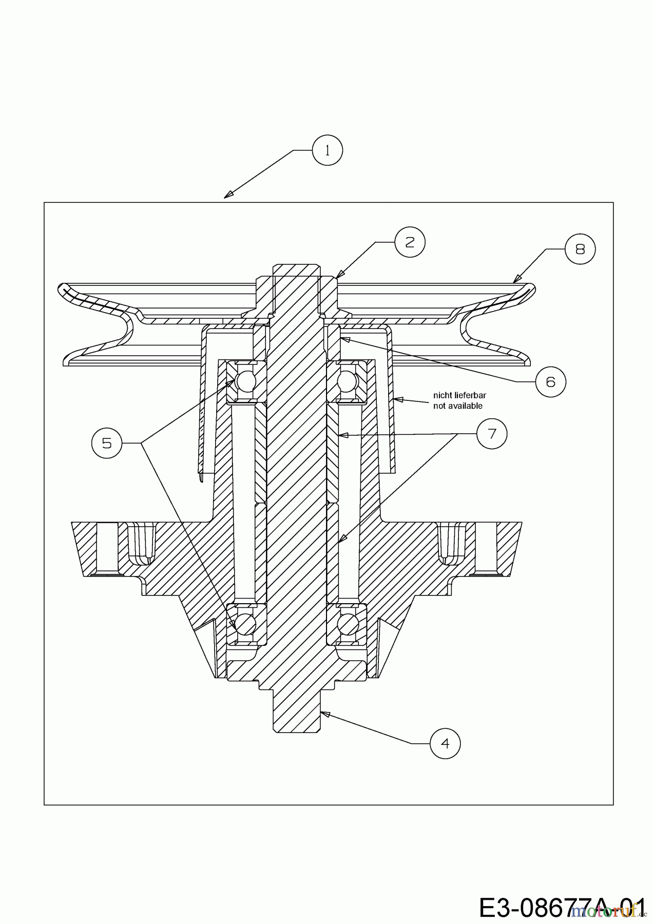 M Tech Rasentraktoren M 175/107 T 13AN768G605 (2009) Messerspindel 618-04628