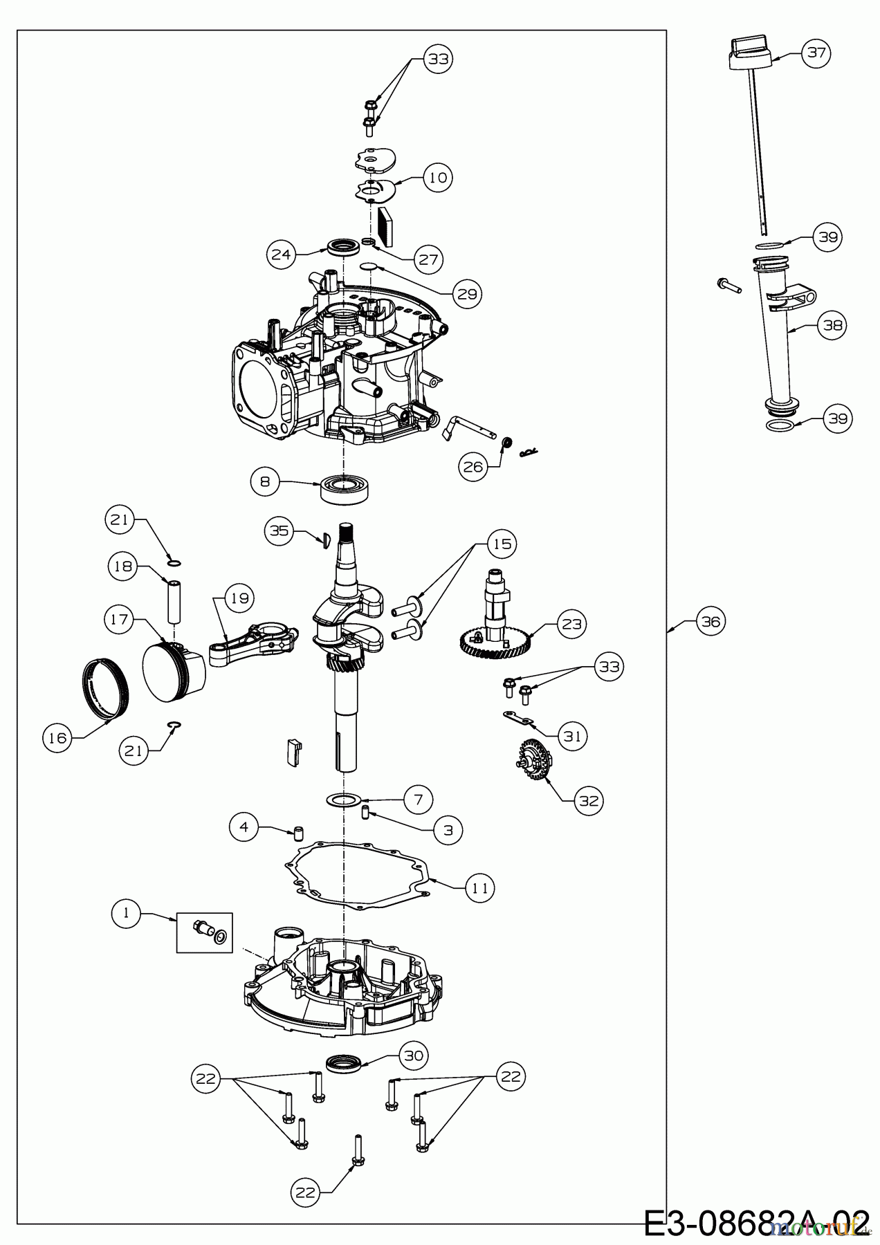  MTD-Motoren Vertikal 1X65RH 752Z1X65RH  (2015) Rumpfmotor