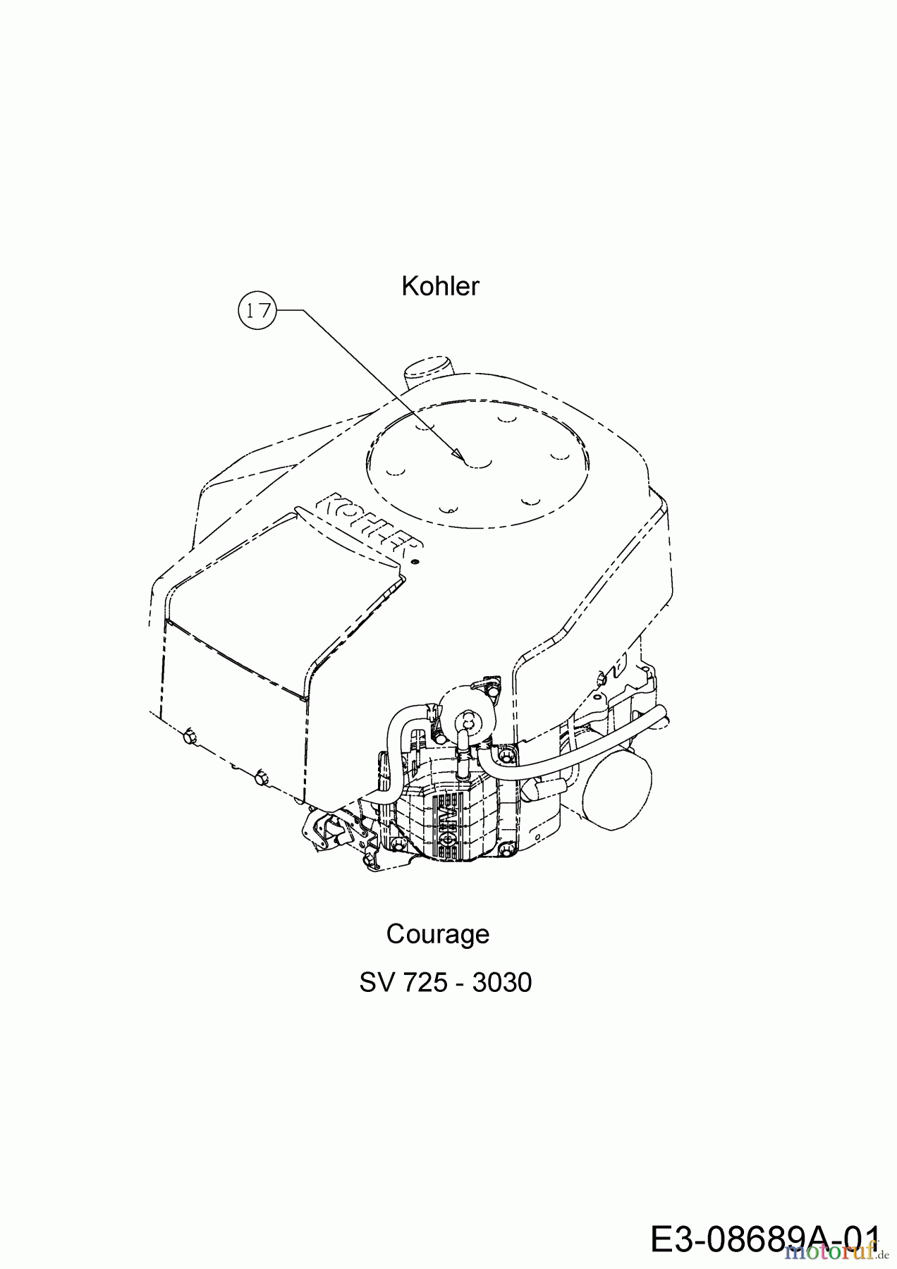  Cub Cadet Zero Turn RZT 50 17YF2ACP010  (2015) Motor Kohler