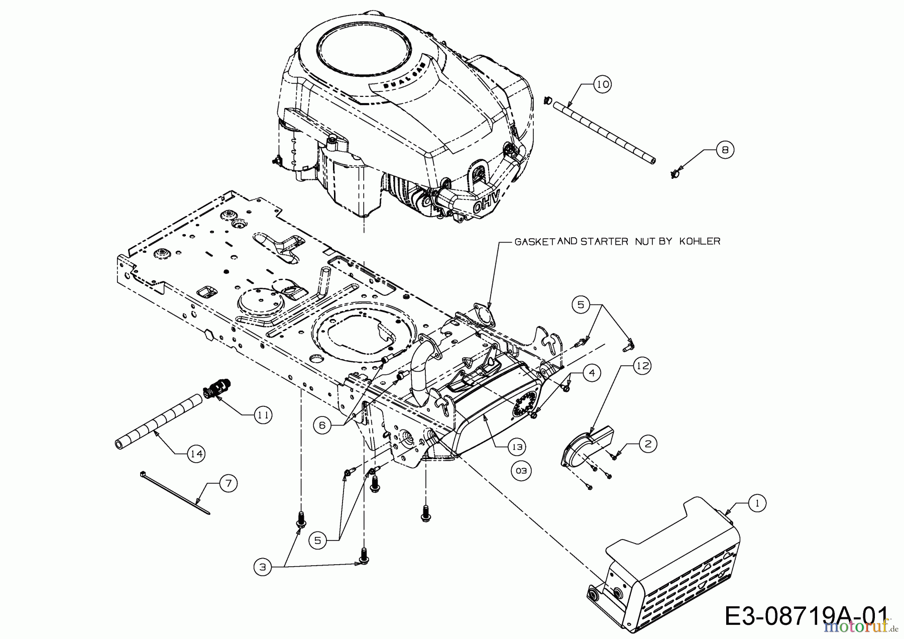  Troy-Bilt Rasentraktoren Horse XP 46 13AX79KT309  (2016) Motorzubehör