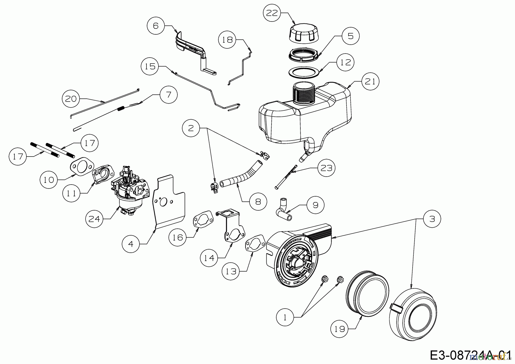  MTD-Motoren Vertikal 5T65RH 752Z5T65RH  (2017) Luftfilter, Reglergestänge, Tank, Vergaser