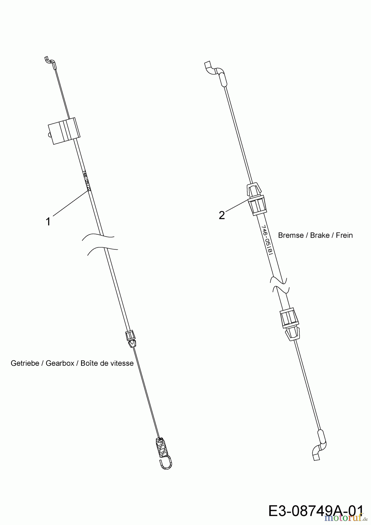 Wolf-Garten Motormäher mit Antrieb Ambition 530 AKHW 12A-PV7D650 (2014) Bowdenzüge