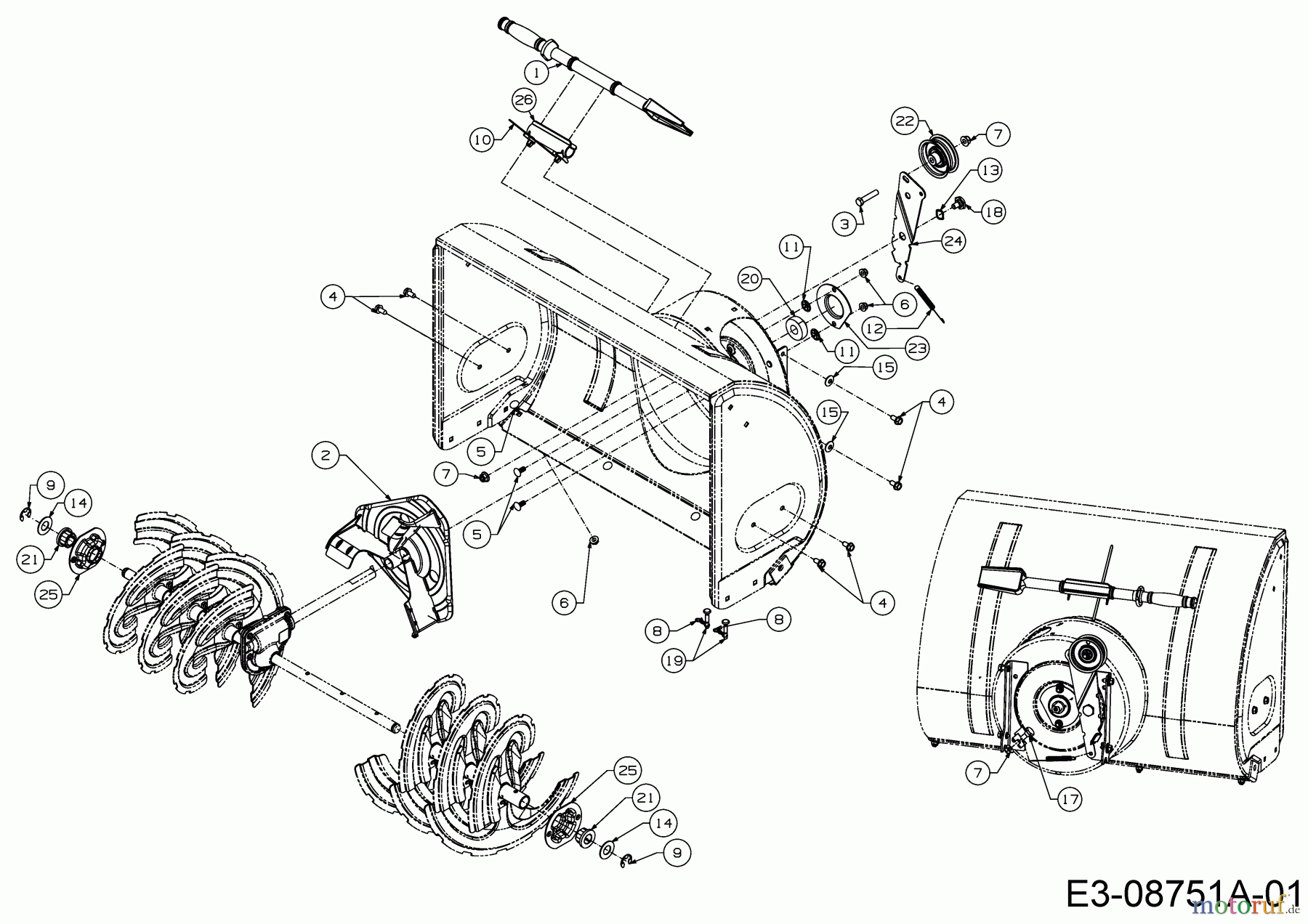  MTD Schneefräsen Optima ME 66 T 31AY74T3678  (2016) Reinigungswerkzeug, Schaufelrad