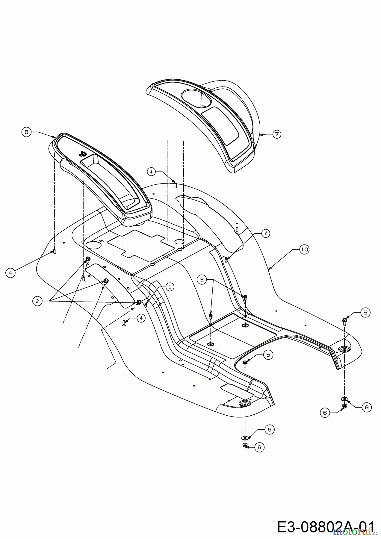 Masport Rasentraktoren HVT 4200 13AT93GS319 (2014) Sitzwanne
