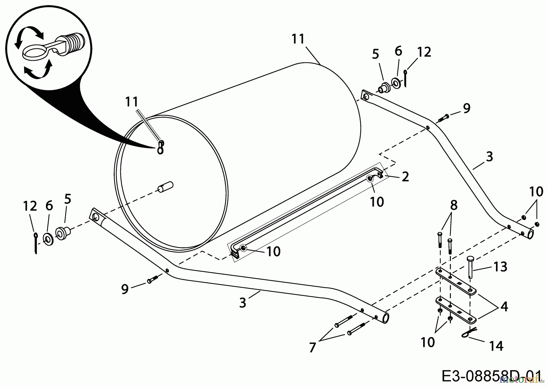 MTD Zubehör Zubehör Garten- und Rasentraktoren Rasenwalze 45-02163 (190-523-000) 190-523-000 (2010) Grundgerät