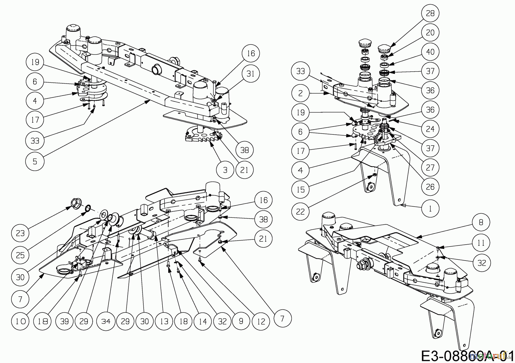  Cub Cadet Zero Turn Tank SZ 60 Commercial 53AI2PUD330  (2015) Vorderachse