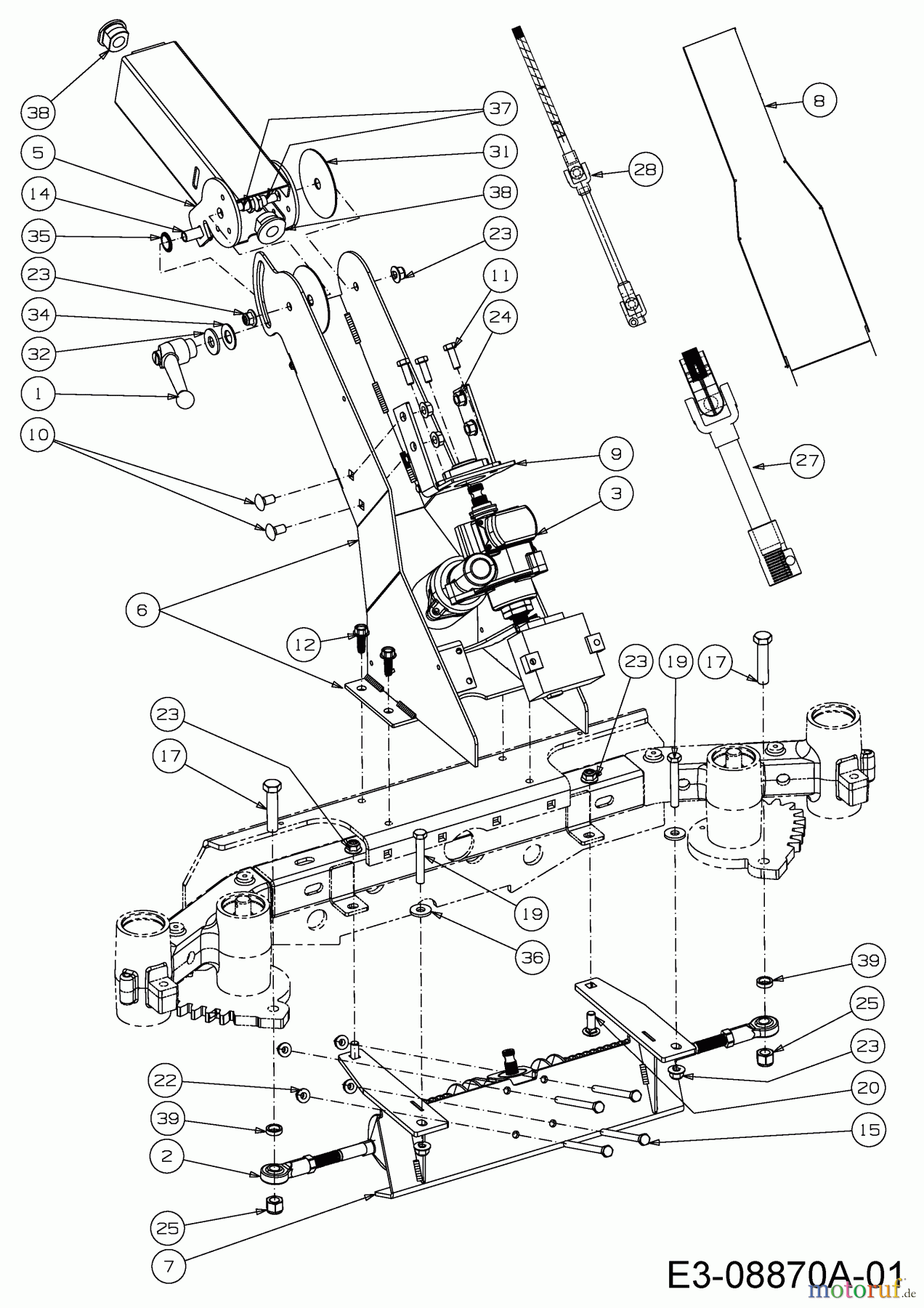  Cub Cadet Zero Turn Tank SZ 60 Commercial 53AI2PUD603  (2015) Lenkgetriebe, Spurstange
