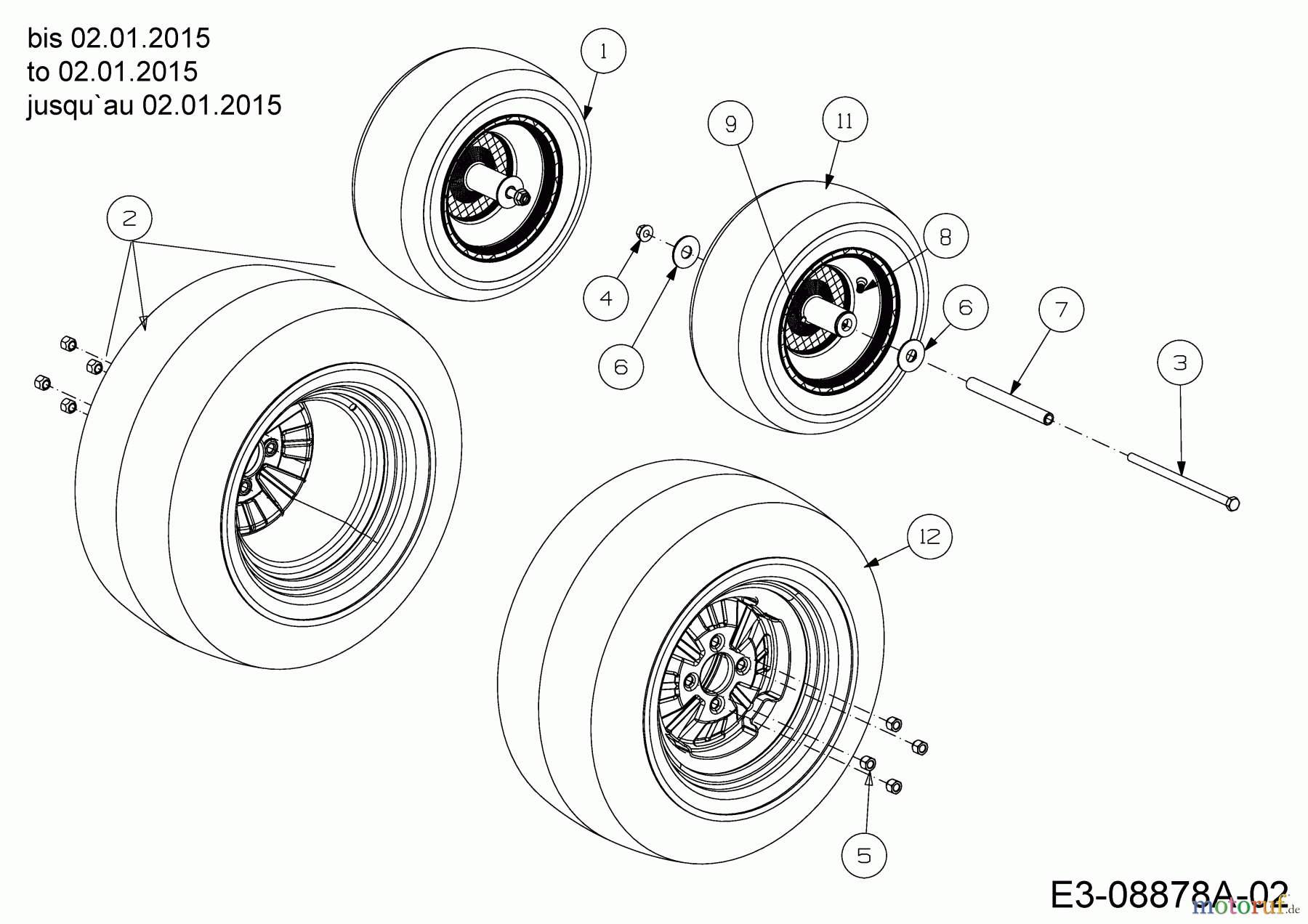  Cub Cadet Zero Turn Tank SZ 60 Commercial 53AI2PUD603  (2015) Räder 15x6,5 und 24x12 bis 02.01.2015