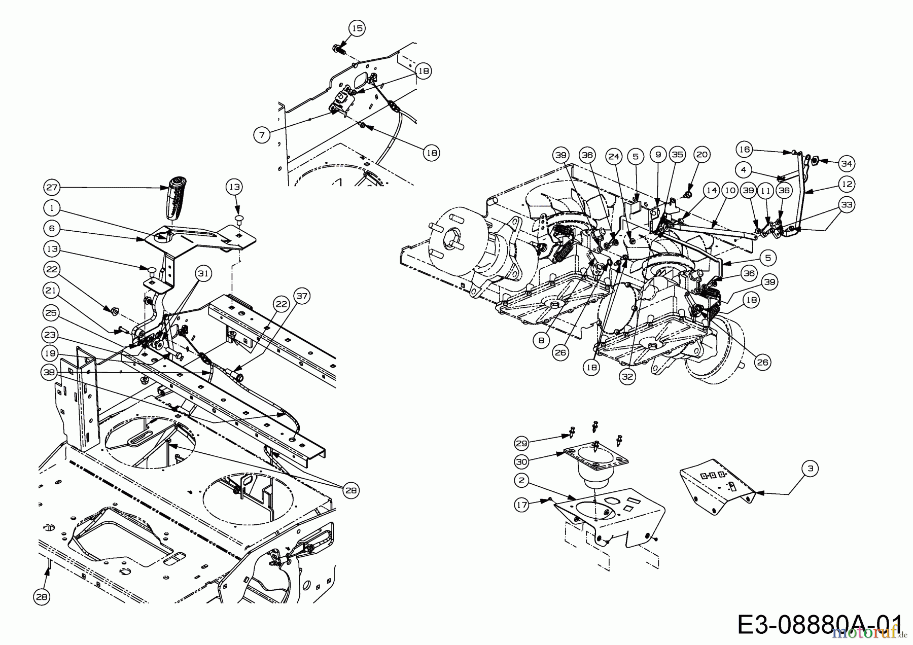  Cub Cadet Zero Turn Tank SZ 60 Commercial 53AI2PUD603  (2015) Bremse, Lenkung hinten