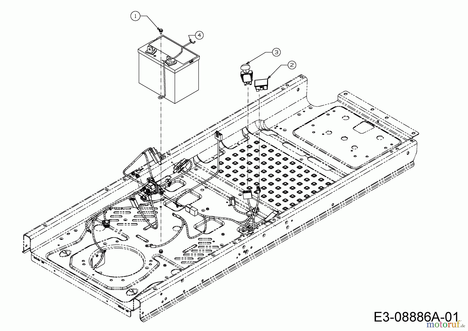 Cub Cadet Zero Turn RZT L 42 17ARCACS330 (2015) Batteriehalter, Betriebsstundenzähler, Einschaltung Elektromagnetkupplung