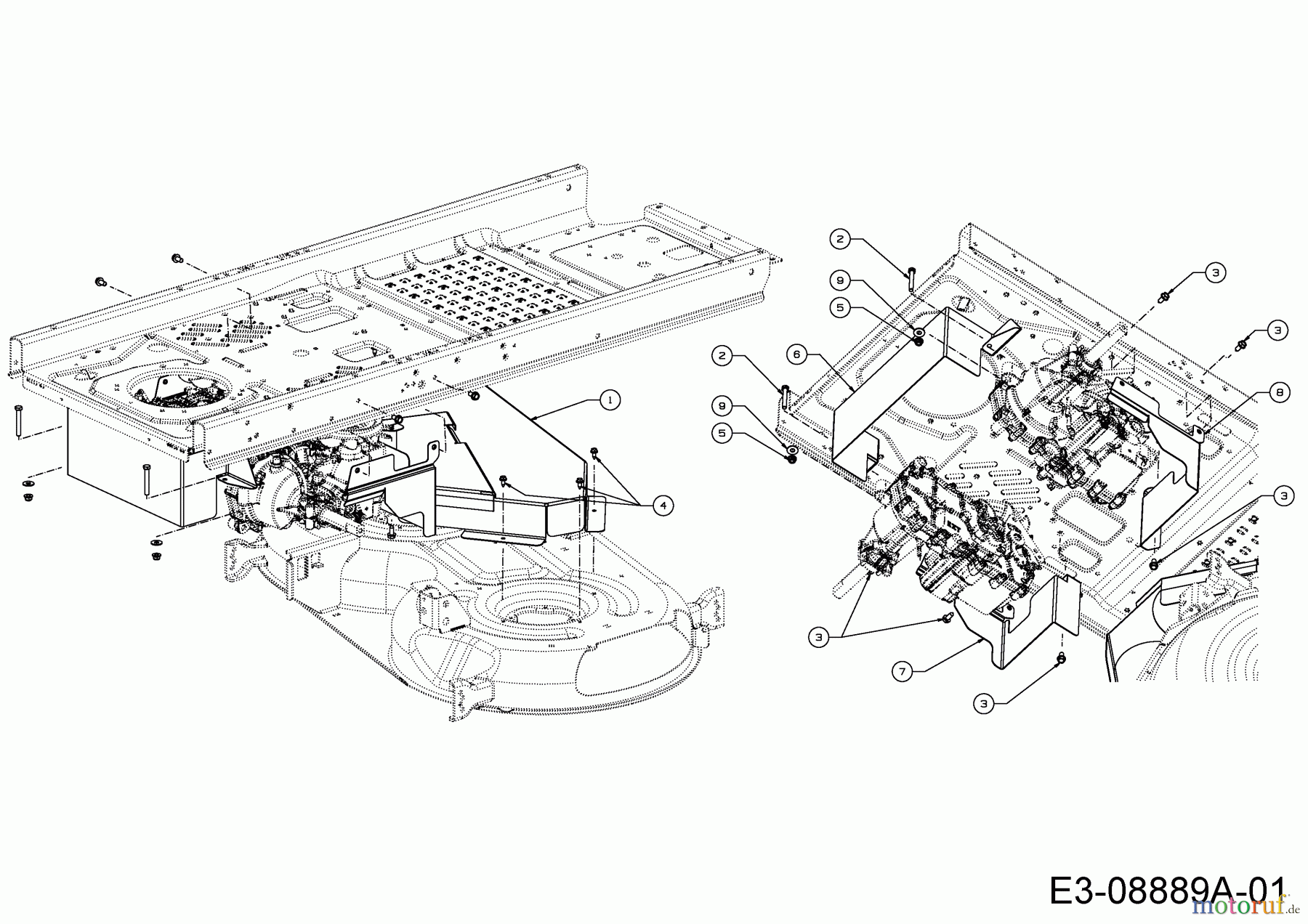 Cub Cadet Zero Turn RZT S 46 17BICBDT603 (2015) Abdeckungen Mähwerk T (46