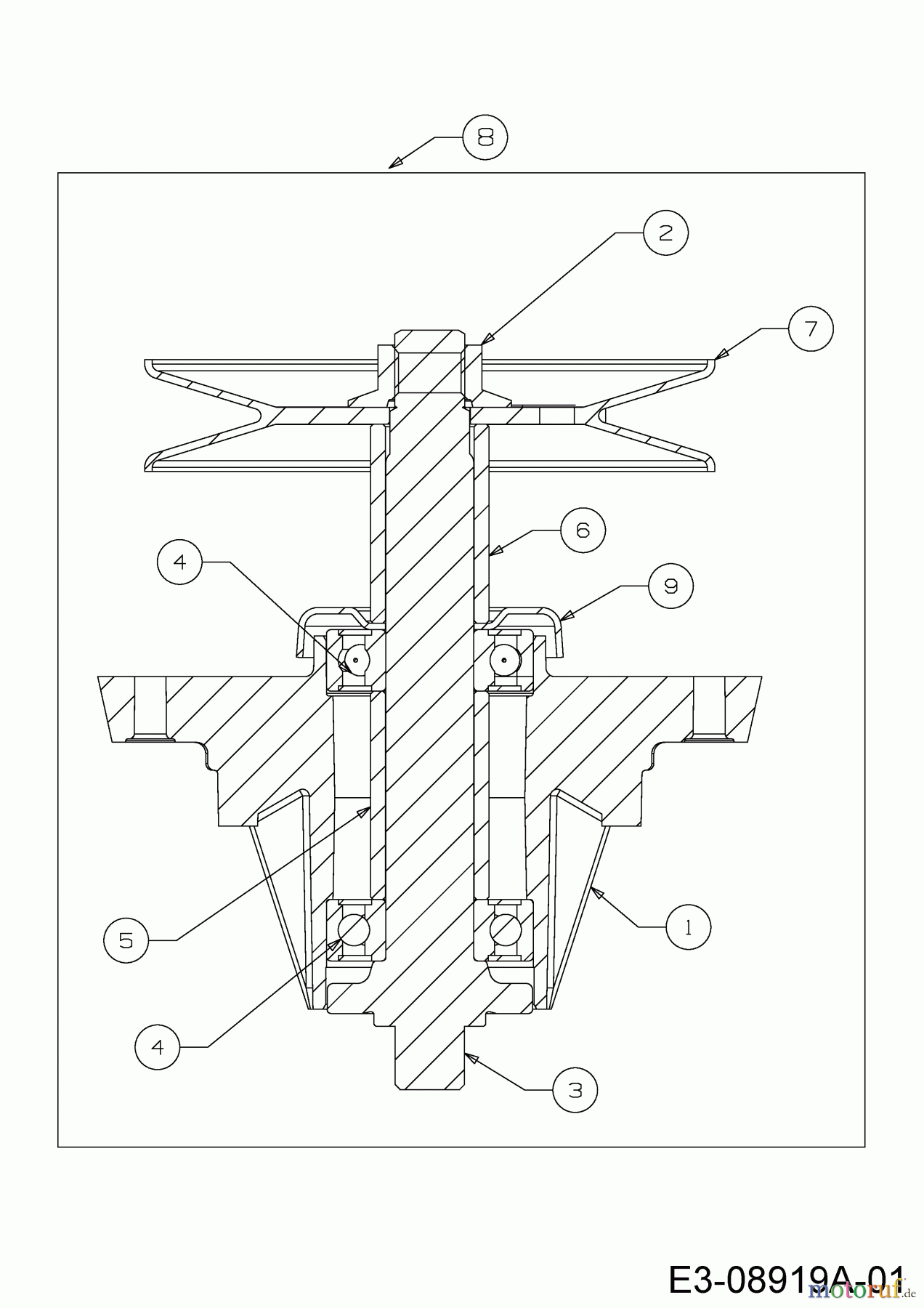 Cub Cadet Zero Turn RZT L 50 17AICACQ603 (2015) Messerspindel 618-06980