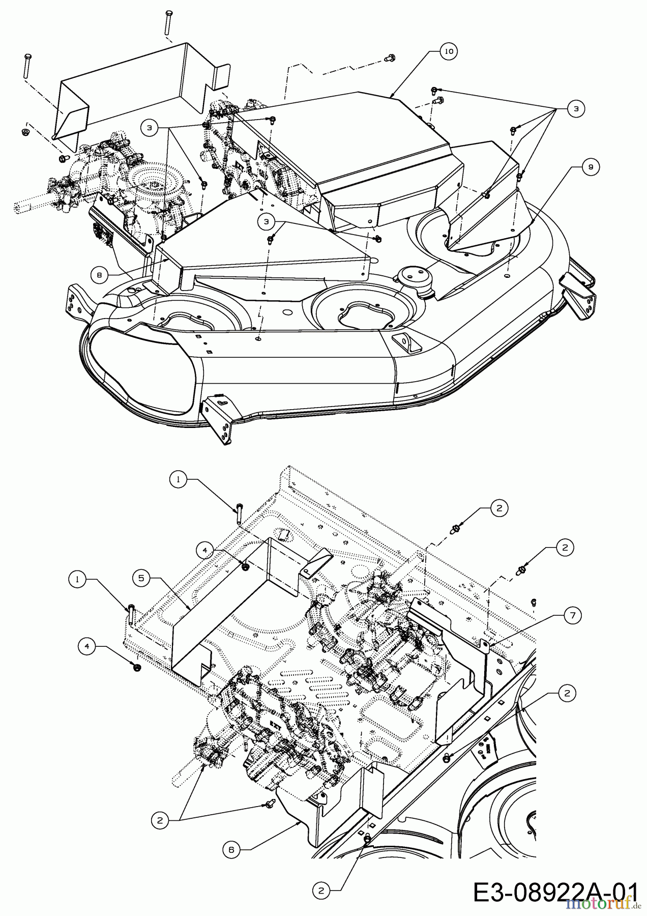 Cub Cadet Zero Turn RZT L 50 17AICACQ603 (2015) Mähwerksabdeckung