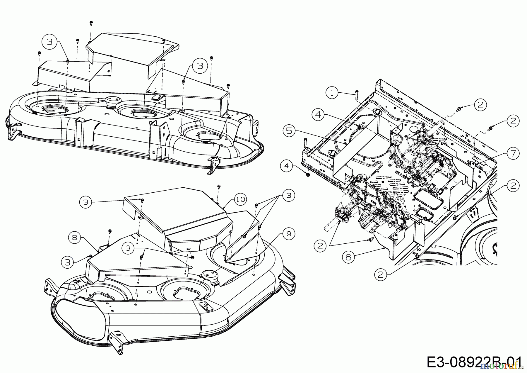 Cub Cadet Zero Turn RZTS 50 17AICBDQ603 (2016) Mähwerksabdeckung