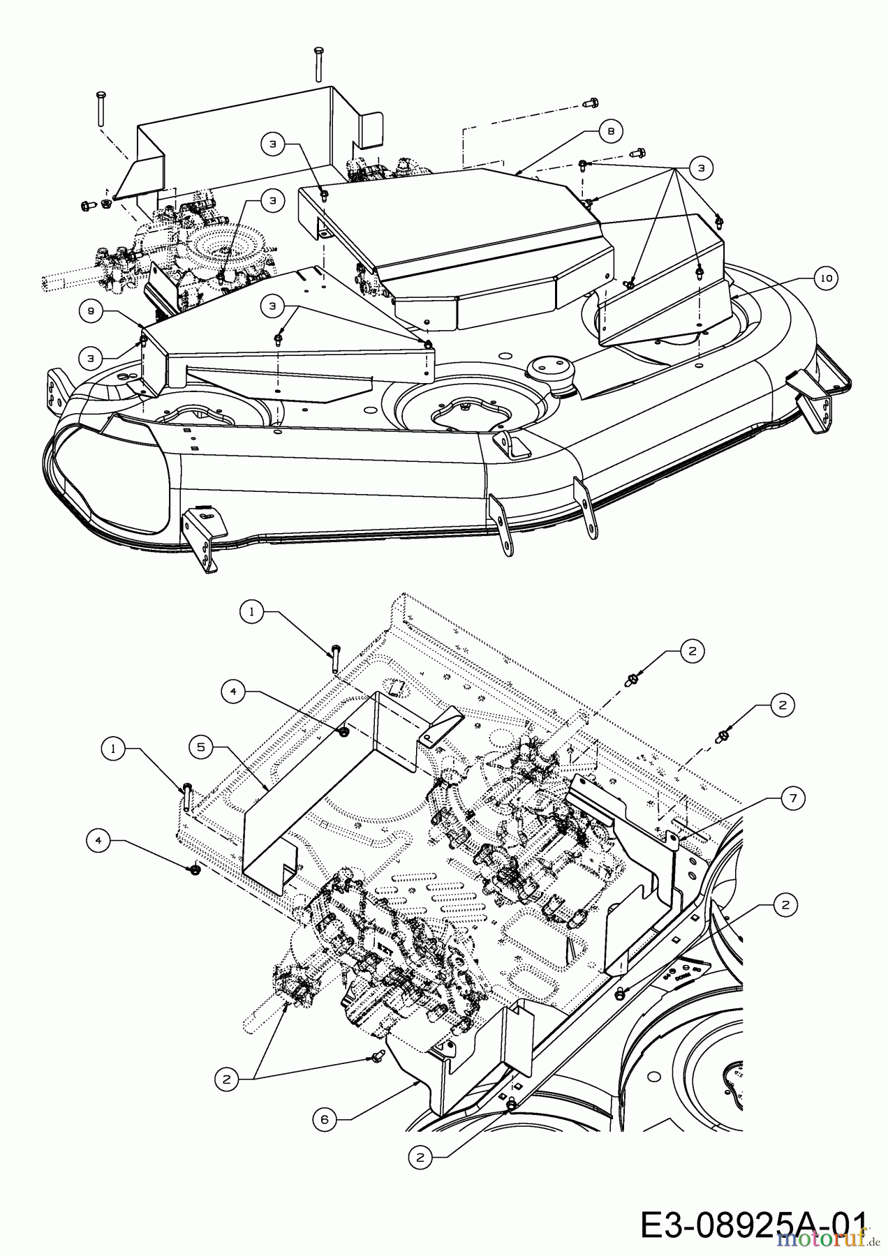 Cub Cadet Zero Turn RZT L 54 17AICACW603 (2015) Mähwerksabdeckung