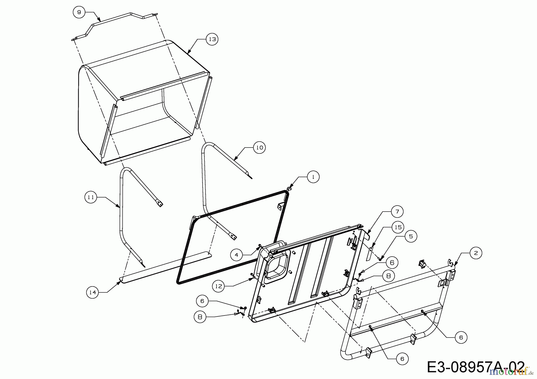  MTD Rasentraktoren Minirider 76 RDE 13A226SD600  (2016) Grasfangvorrichtung