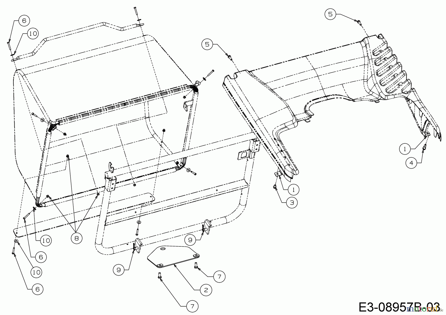 MTD Rasentraktoren Mnirider 76 RDHE 13A721SD600 (2017) Anhängekupplung, Schraubensatz Grasfangsack