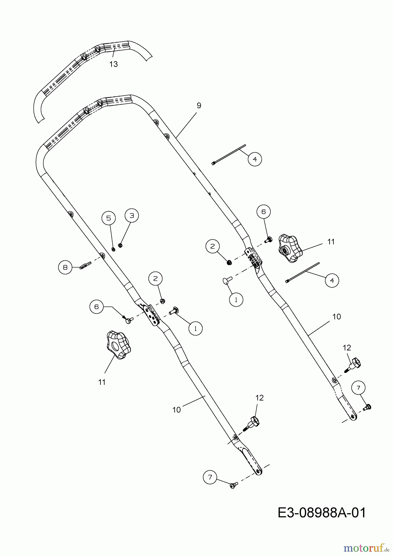 Mr. Bricolage Motormäher mit Antrieb BE 53 HW 12A-PH5L648 (2015) Holm