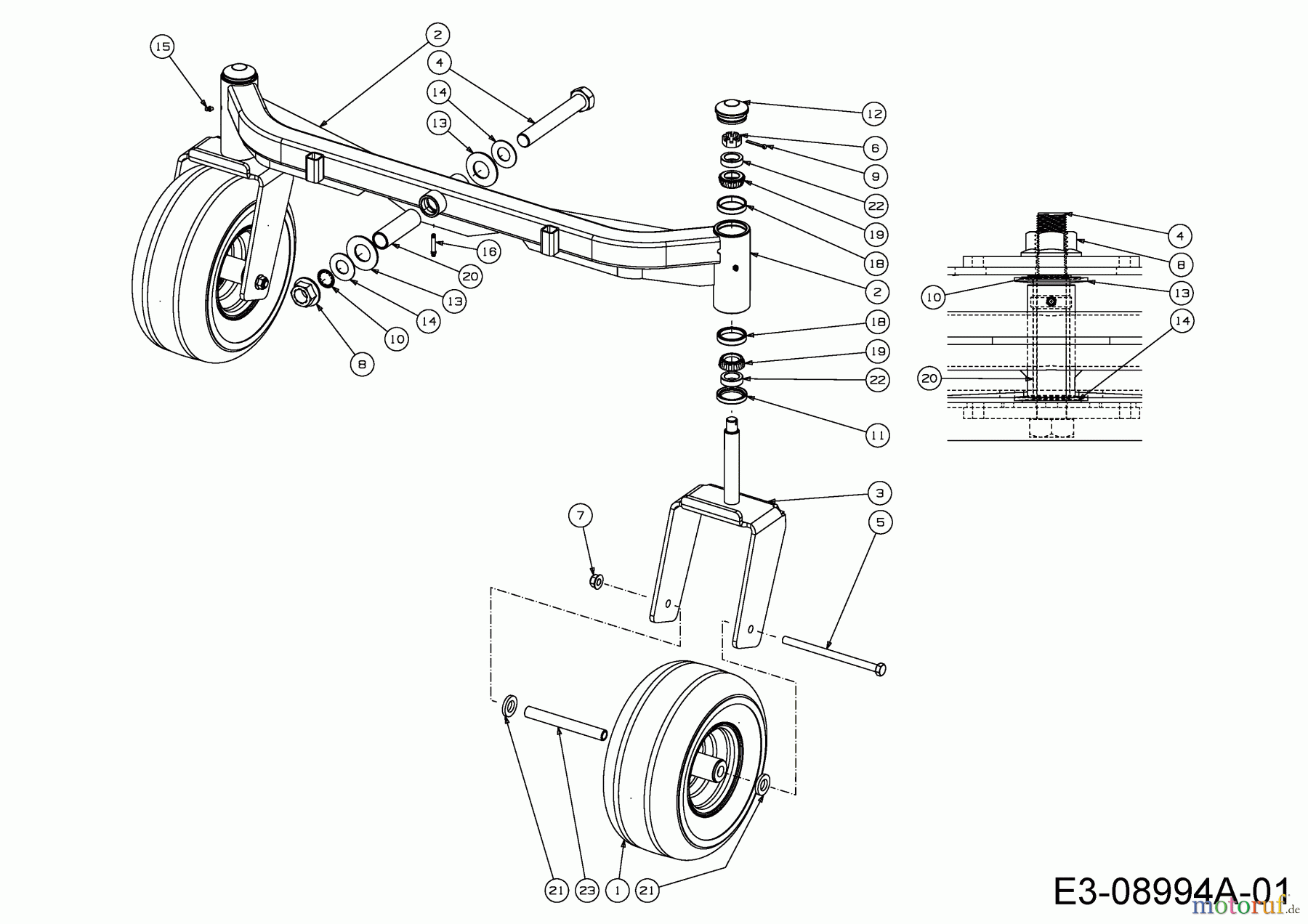  Cub Cadet Zero Turn Tank LZ 60 Commercial 53BH2PTD330  (2016) Vorderachse