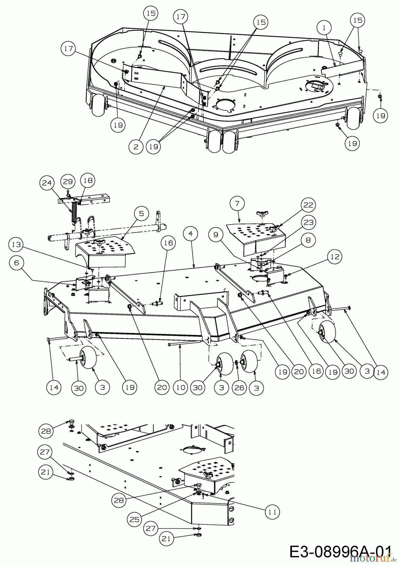  Cub Cadet Zero Turn Tank L 60 Commercial 53AN2RTD050  (2015) Abdeckungen, Mähwerksgehäuse