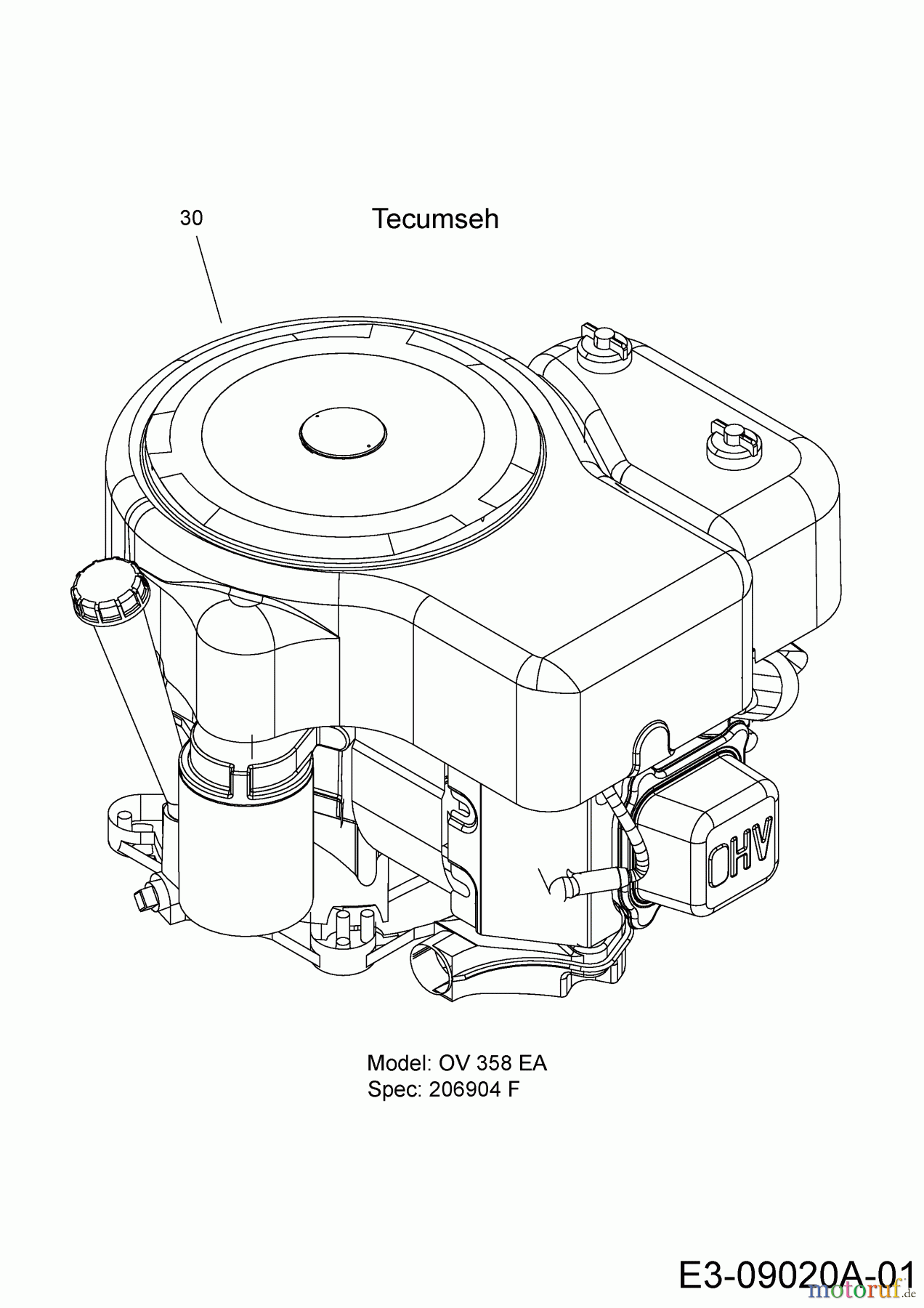 Greencut Rasentraktoren AT 100 13B1662F639 (2004) Motor Tecumseh