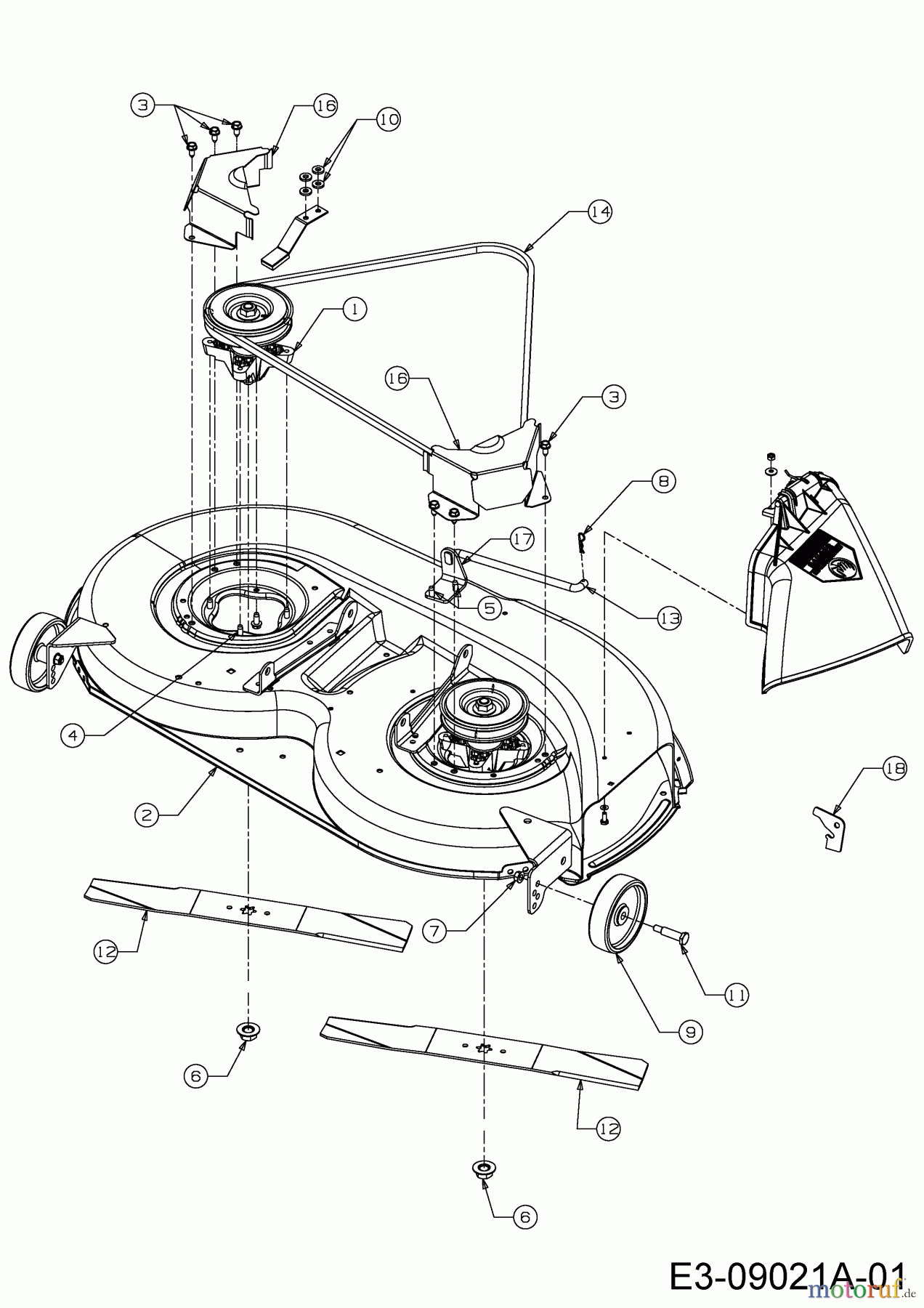 MTD Rasentraktoren H 180 13AQ698G678 (2004) Mähwerk G (42