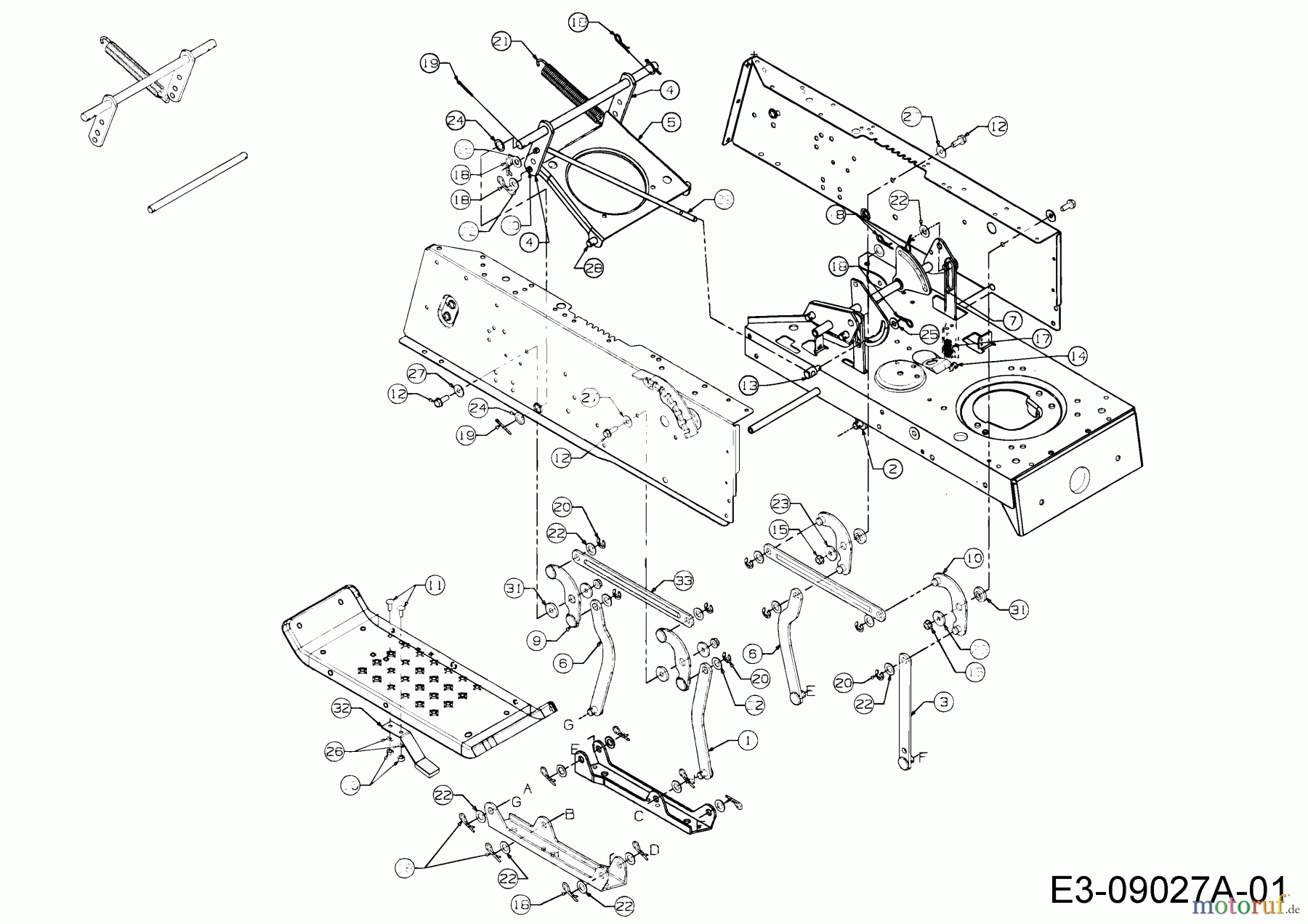MTD Rasentraktoren H 145 13AA698F678 (2004) Mähwerksaushebung, Messerbremse